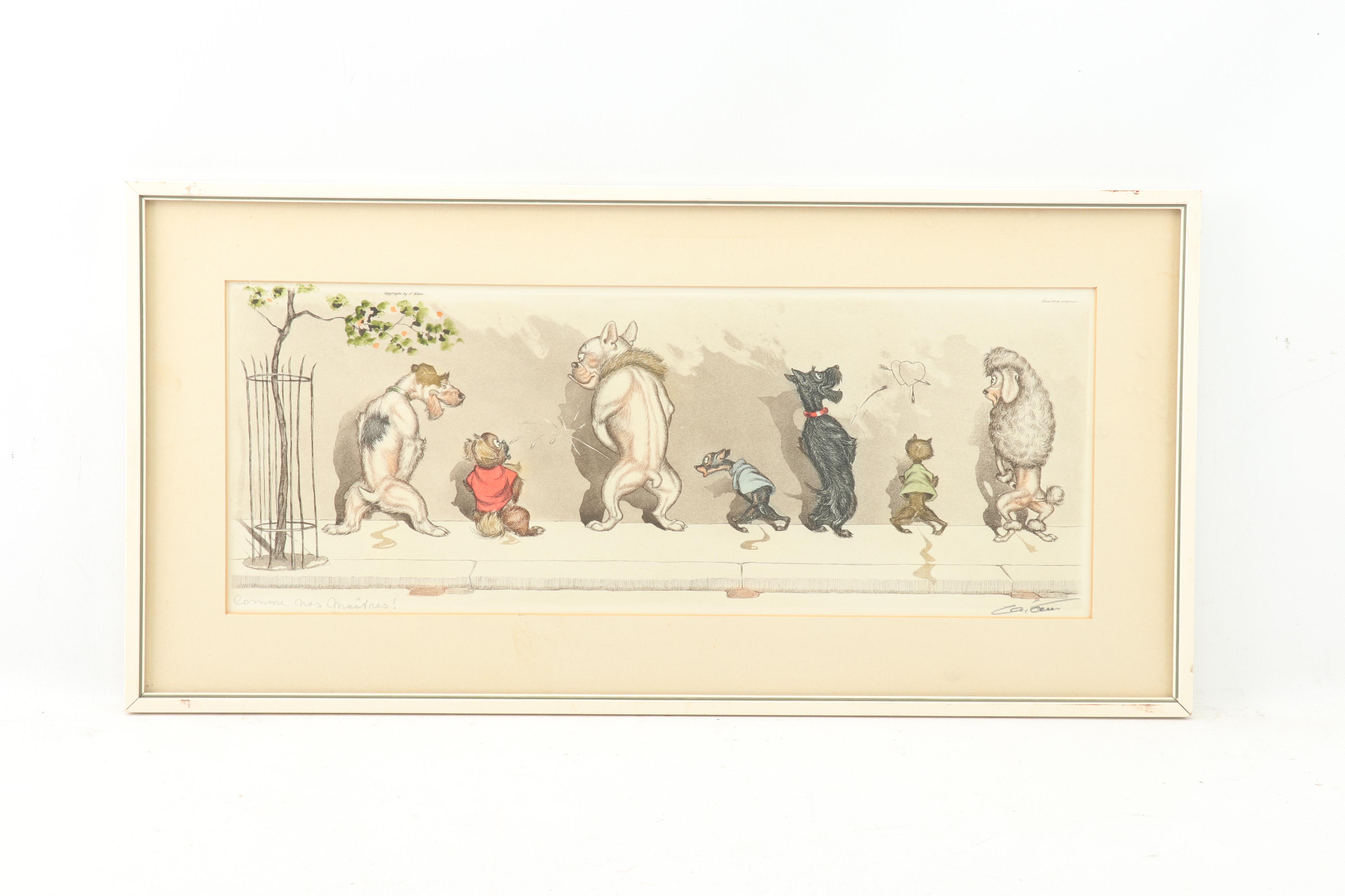 Boris O'Klein Etching "Comme Nos Maitres!"