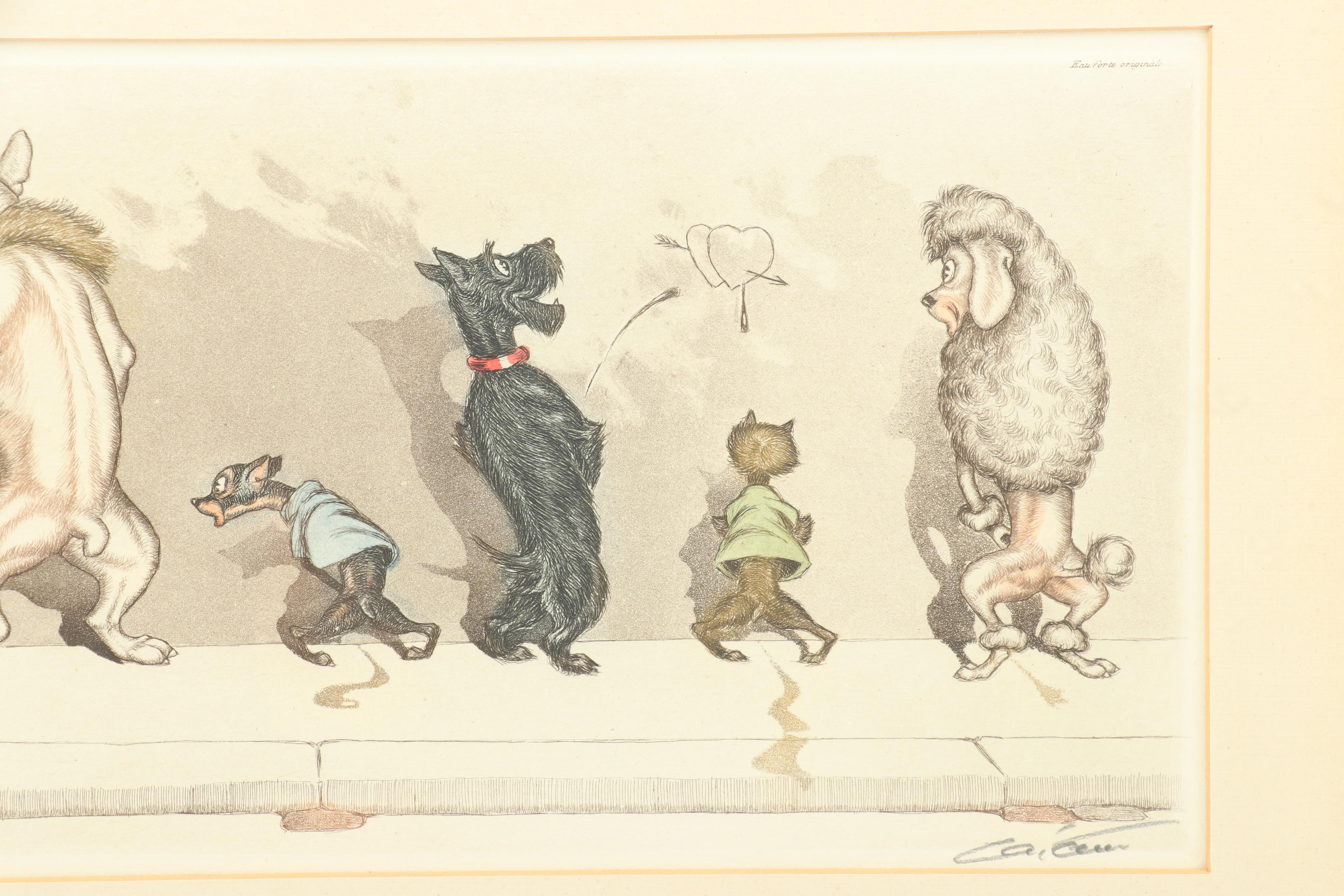 Boris O'Klein Etching "Comme Nos Maitres!"