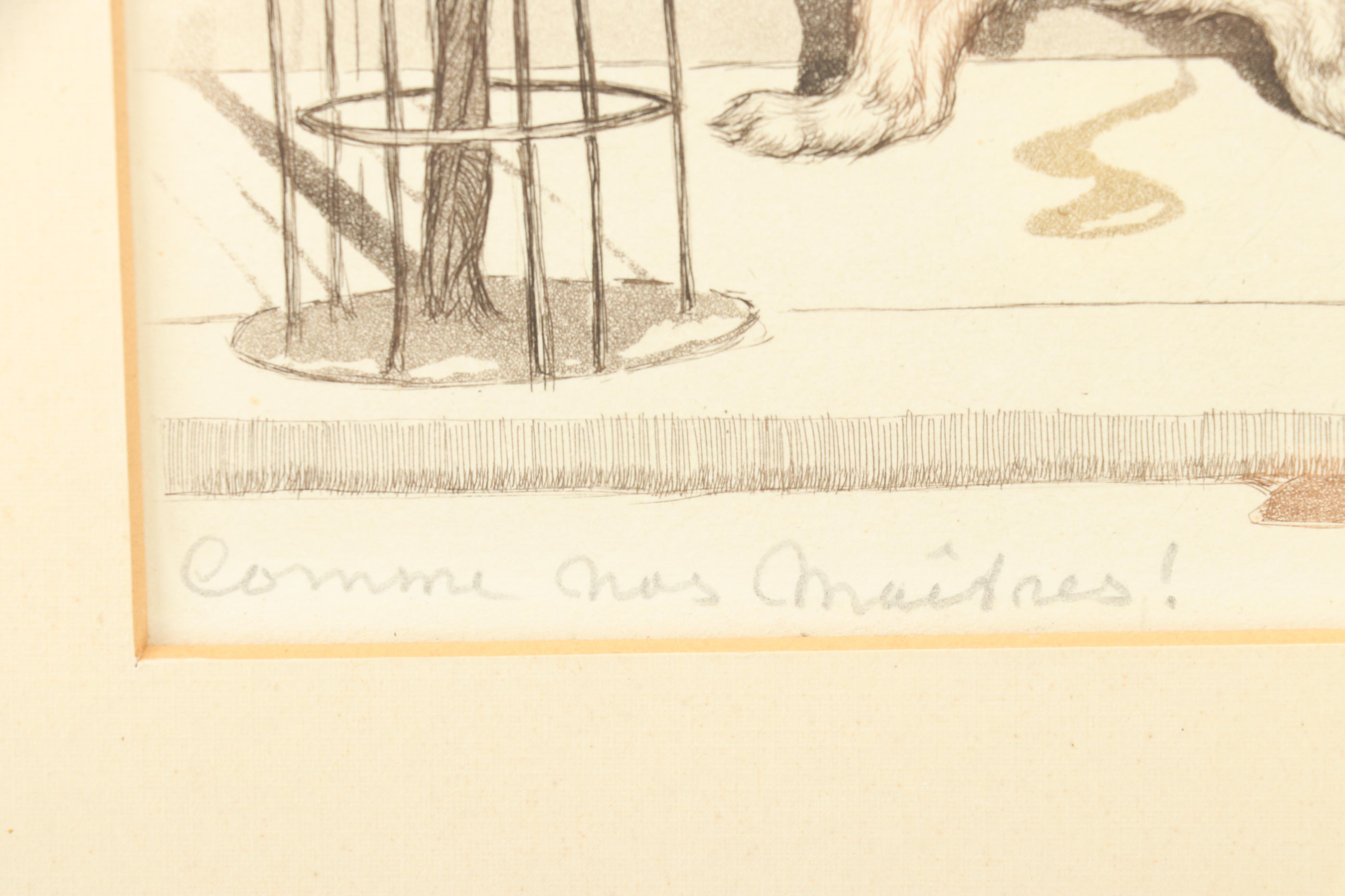 Boris O'Klein Etching "Comme Nos Maitres!"