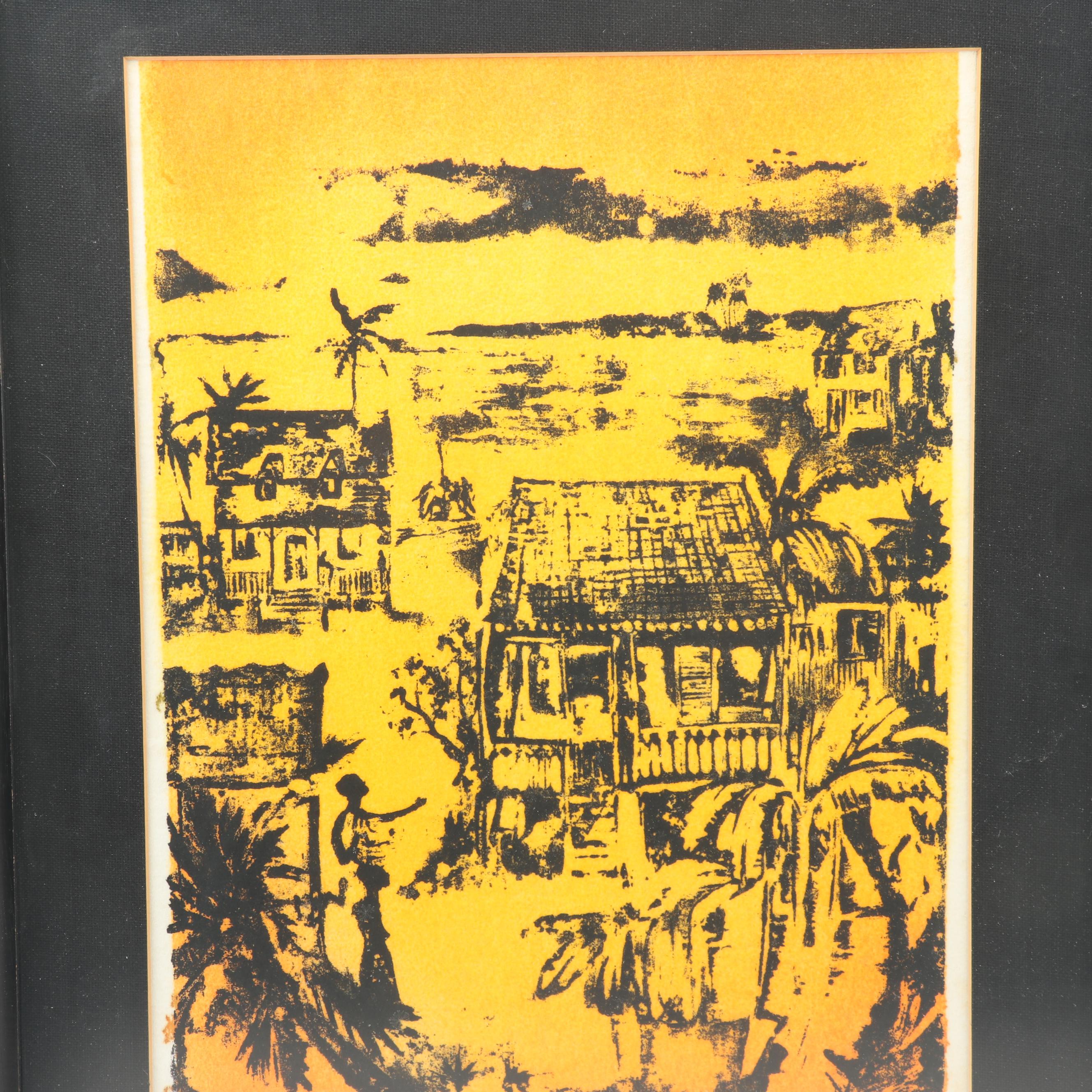 Lord Gordon MacMillan Hughes Landscape Woodcut "Eleuthera"