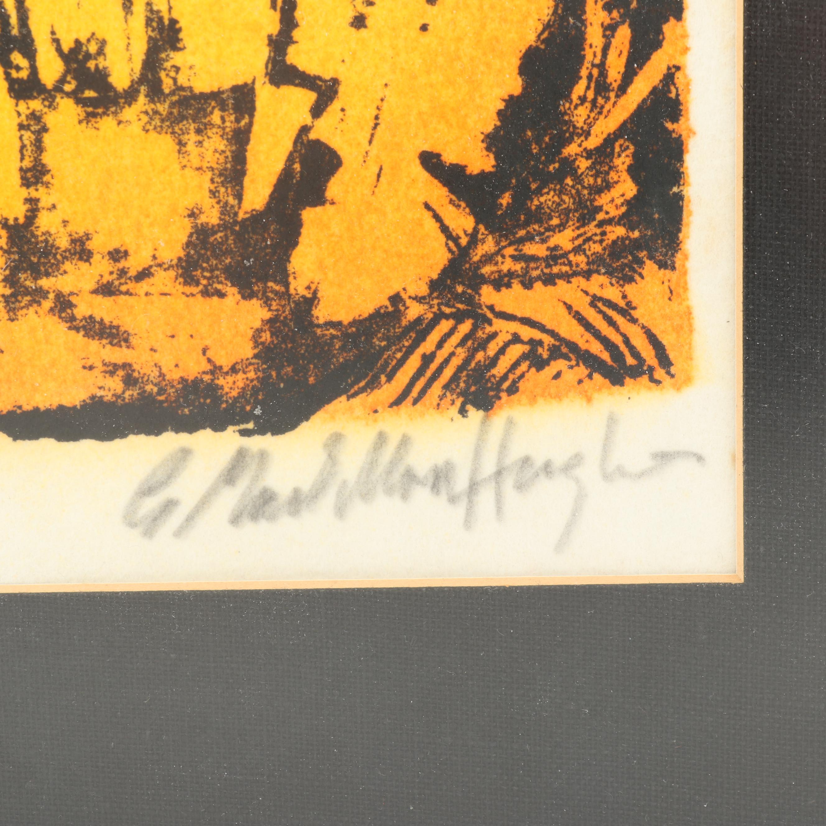 Lord Gordon MacMillan Hughes Landscape Woodcut "Eleuthera"