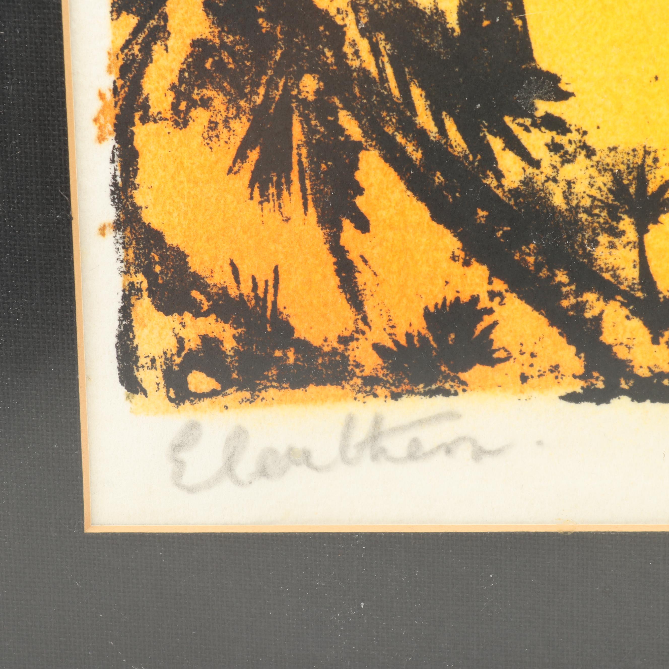 Lord Gordon MacMillan Hughes Landscape Woodcut "Eleuthera"