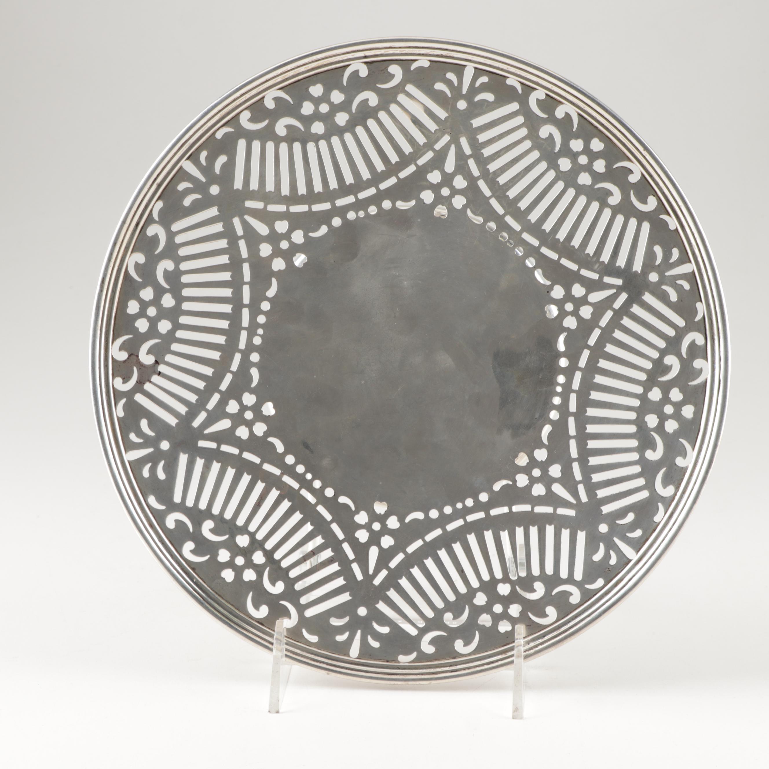A. Stowell & Co. Sterling Silver Pierced Serving Platter