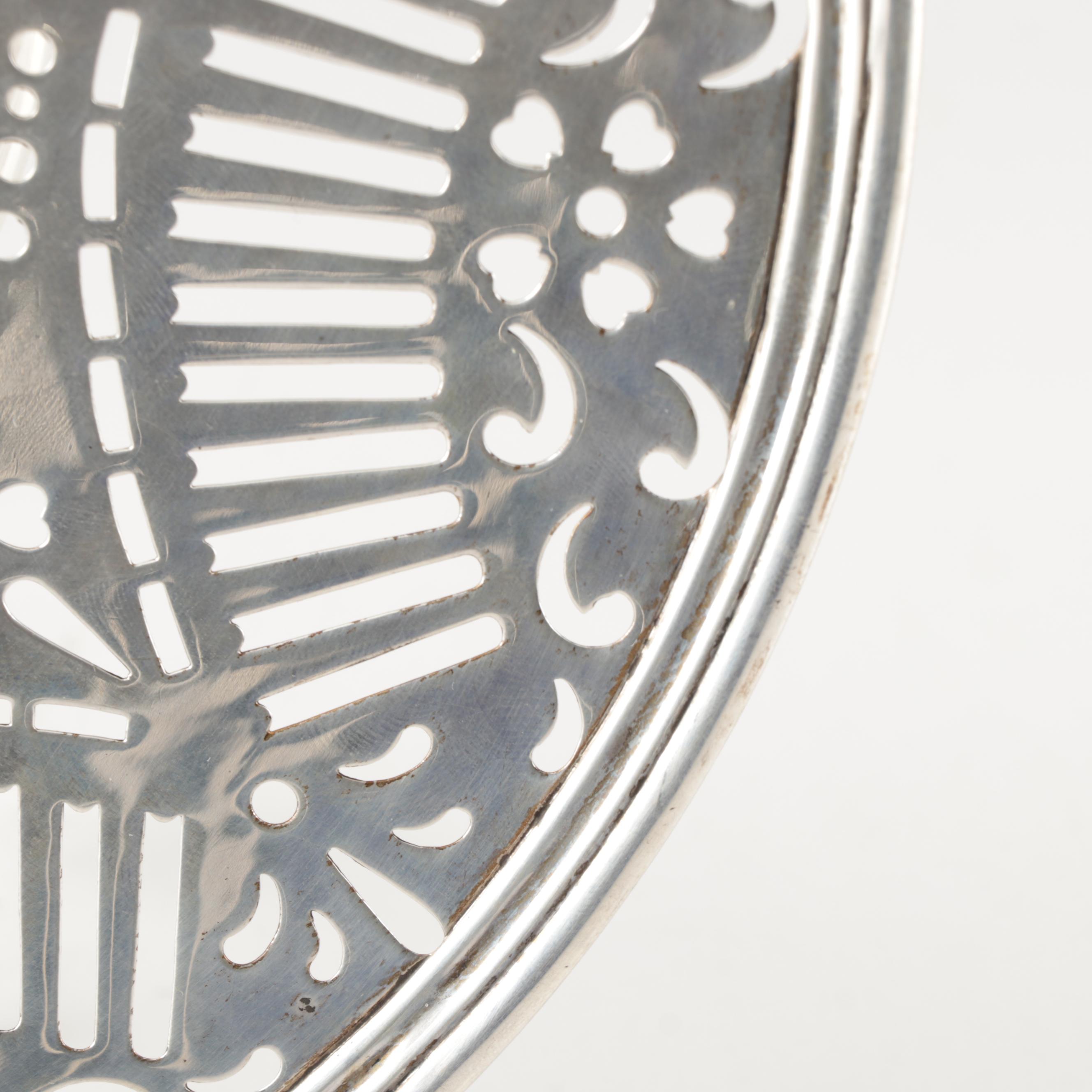 A. Stowell & Co. Sterling Silver Pierced Serving Platter