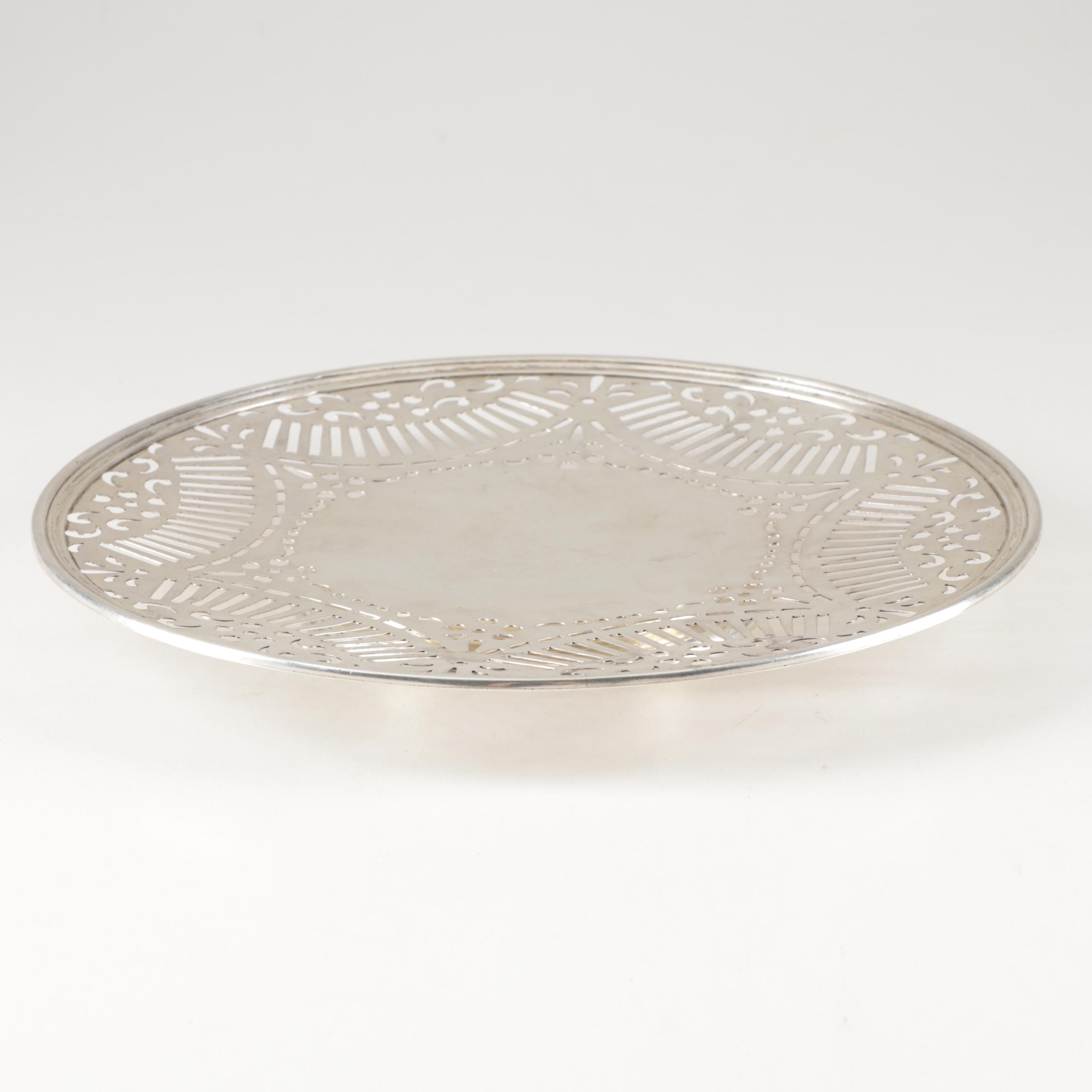 A. Stowell & Co. Sterling Silver Pierced Serving Platter