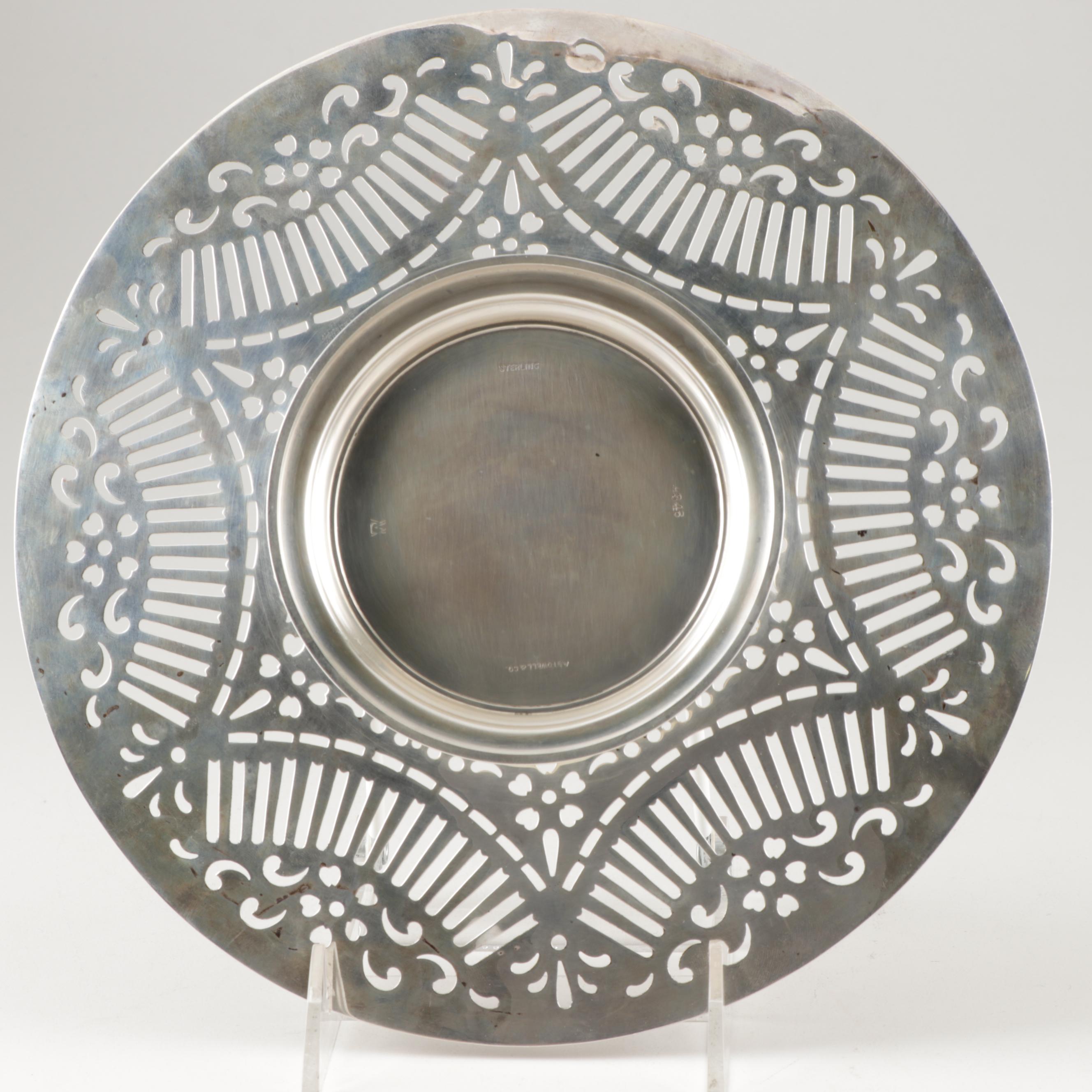 A. Stowell & Co. Sterling Silver Pierced Serving Platter