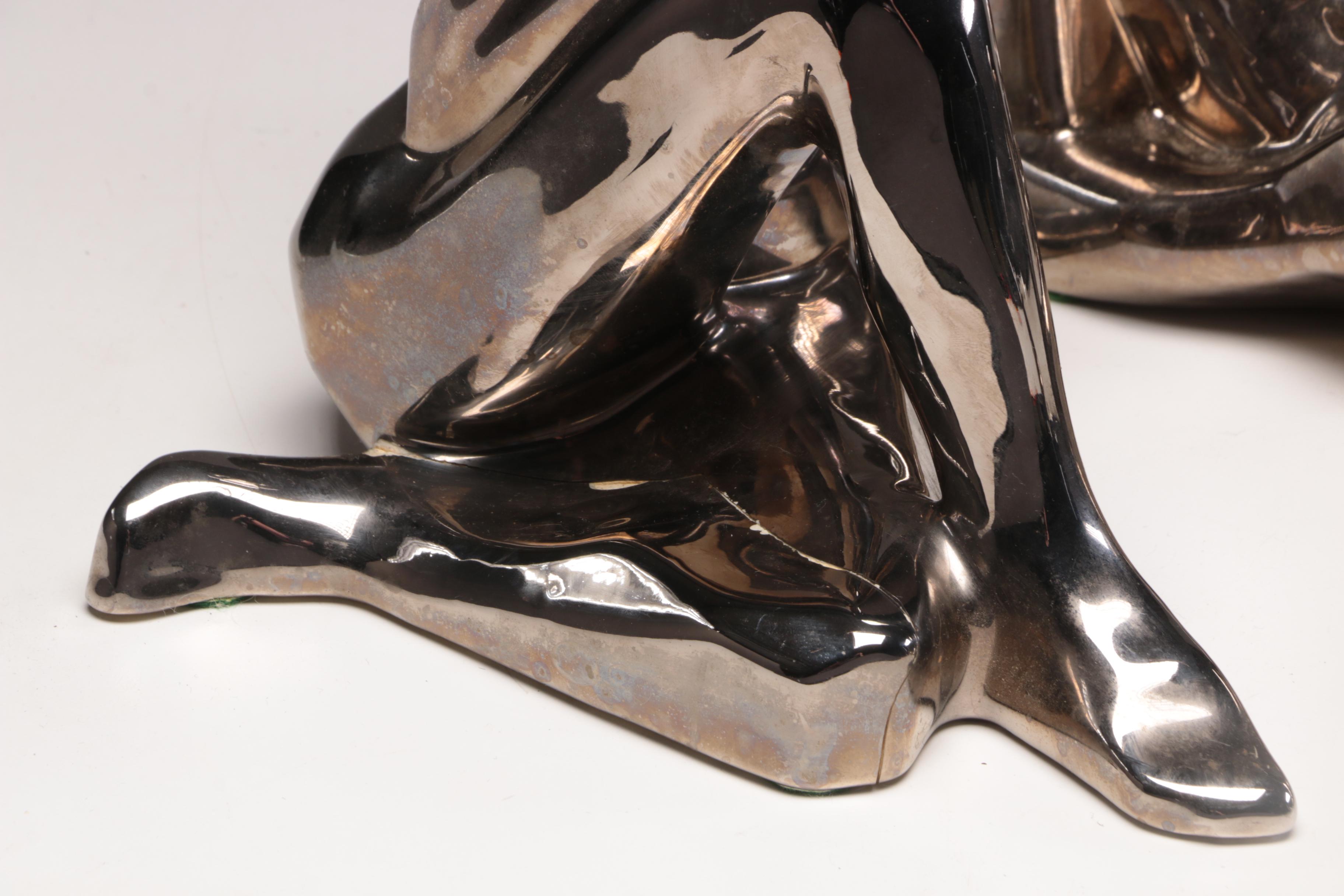 Jaru Silver Tone Modern Figure Sculptures, circa 1977