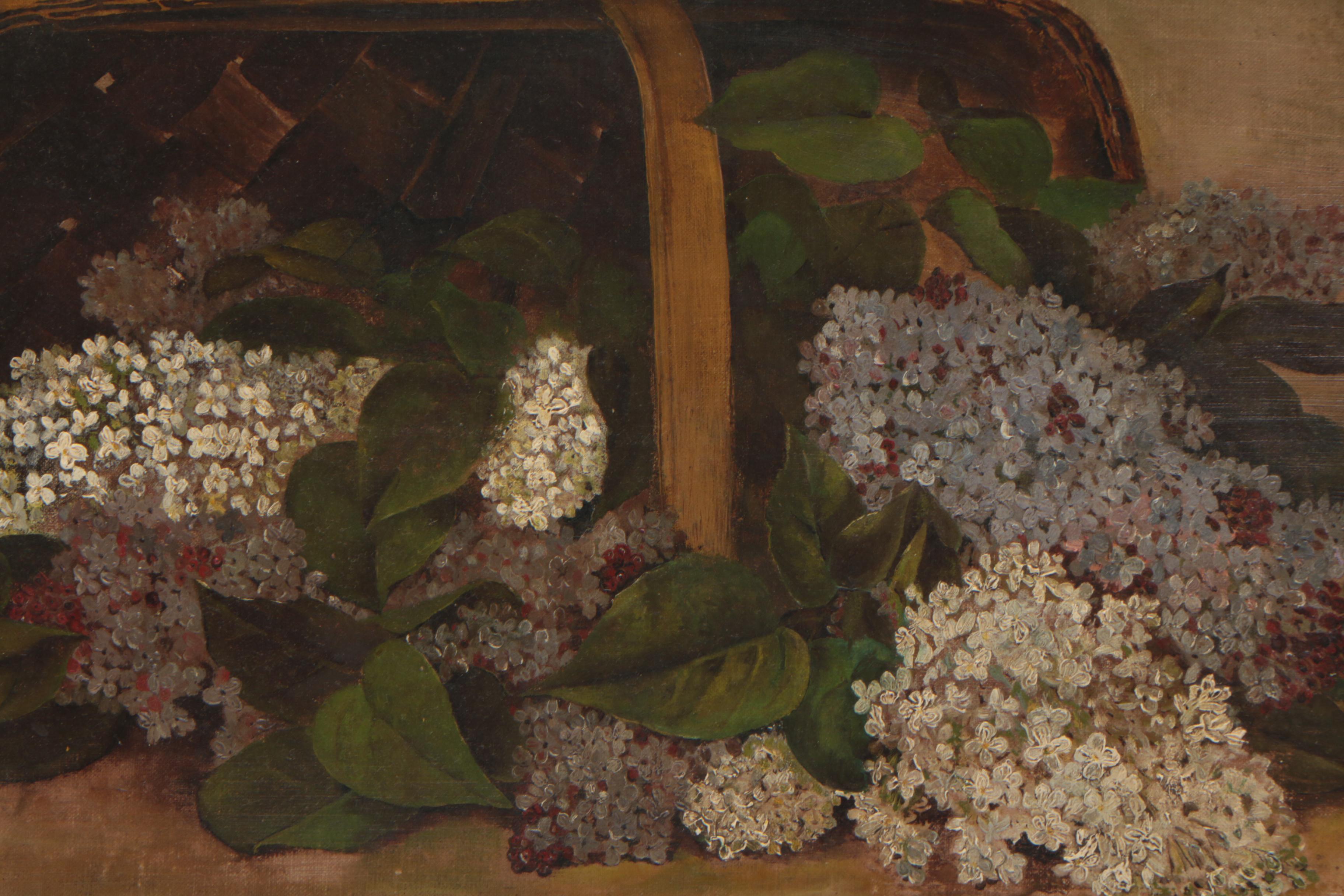 Orrin W. Curtis 1909 Floral Oil Painting of Lilacs