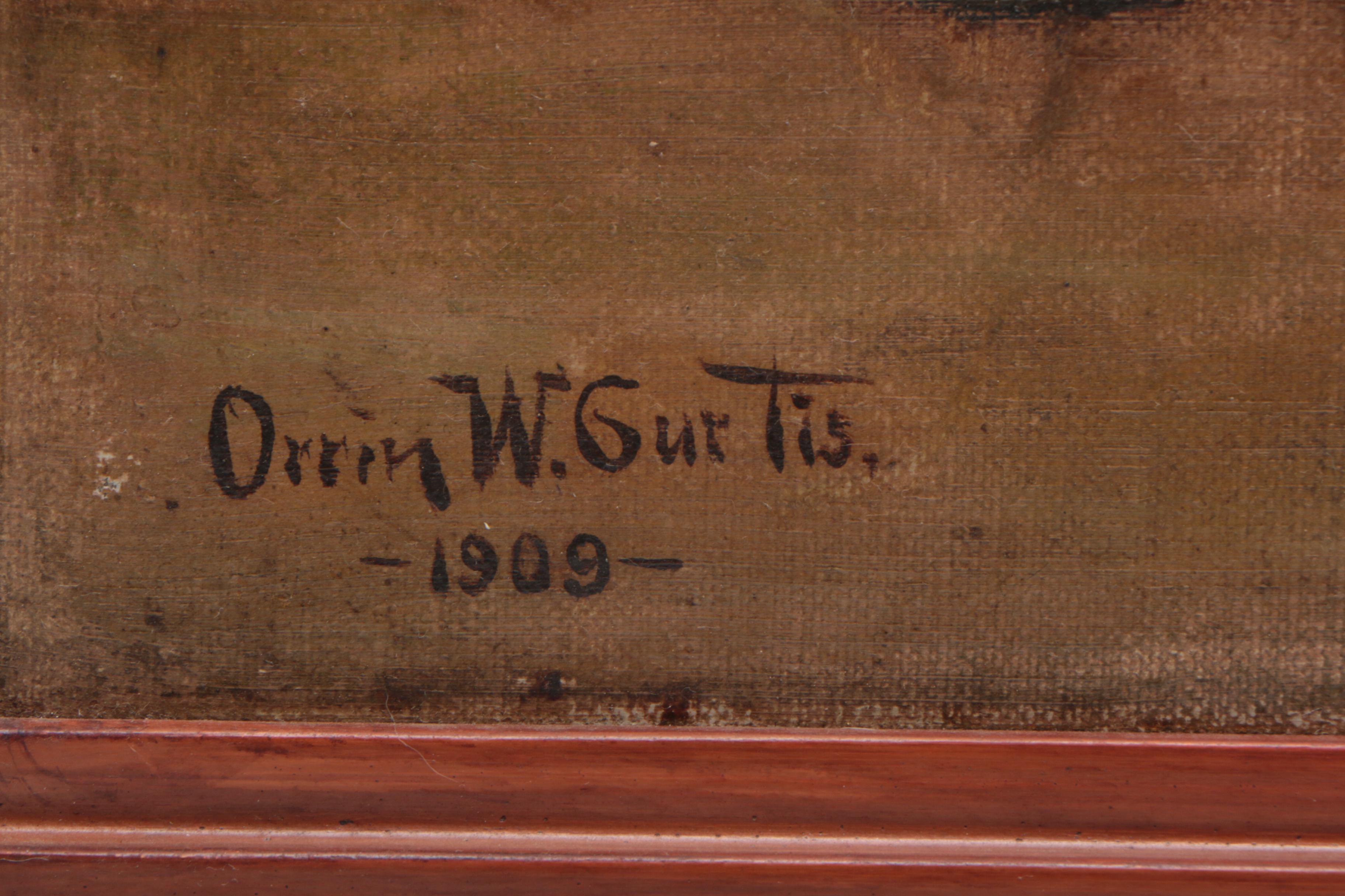 Orrin W. Curtis 1909 Floral Oil Painting of Lilacs