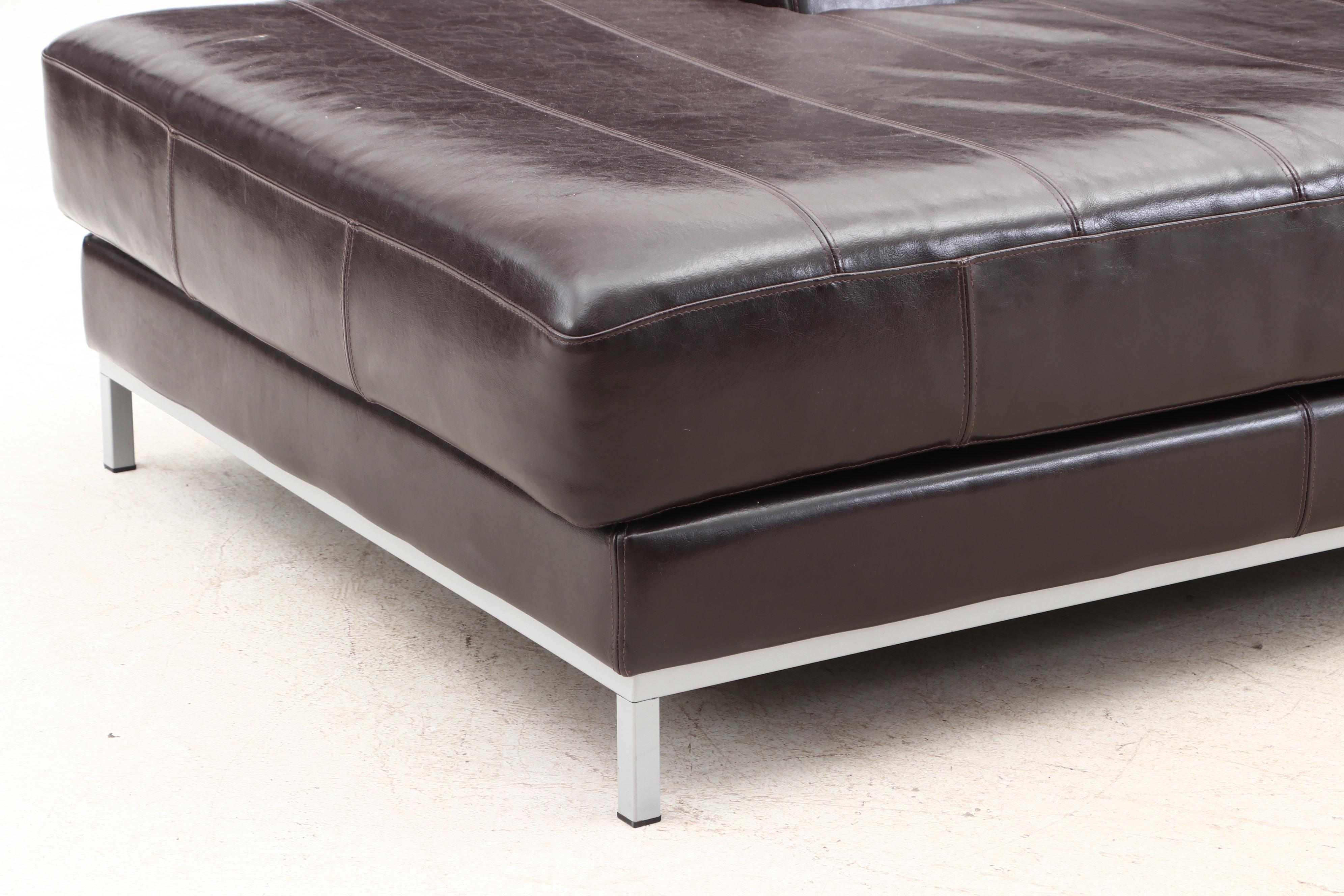 Modernist "Kramfors" Leather Chaise Lounge by IKEA