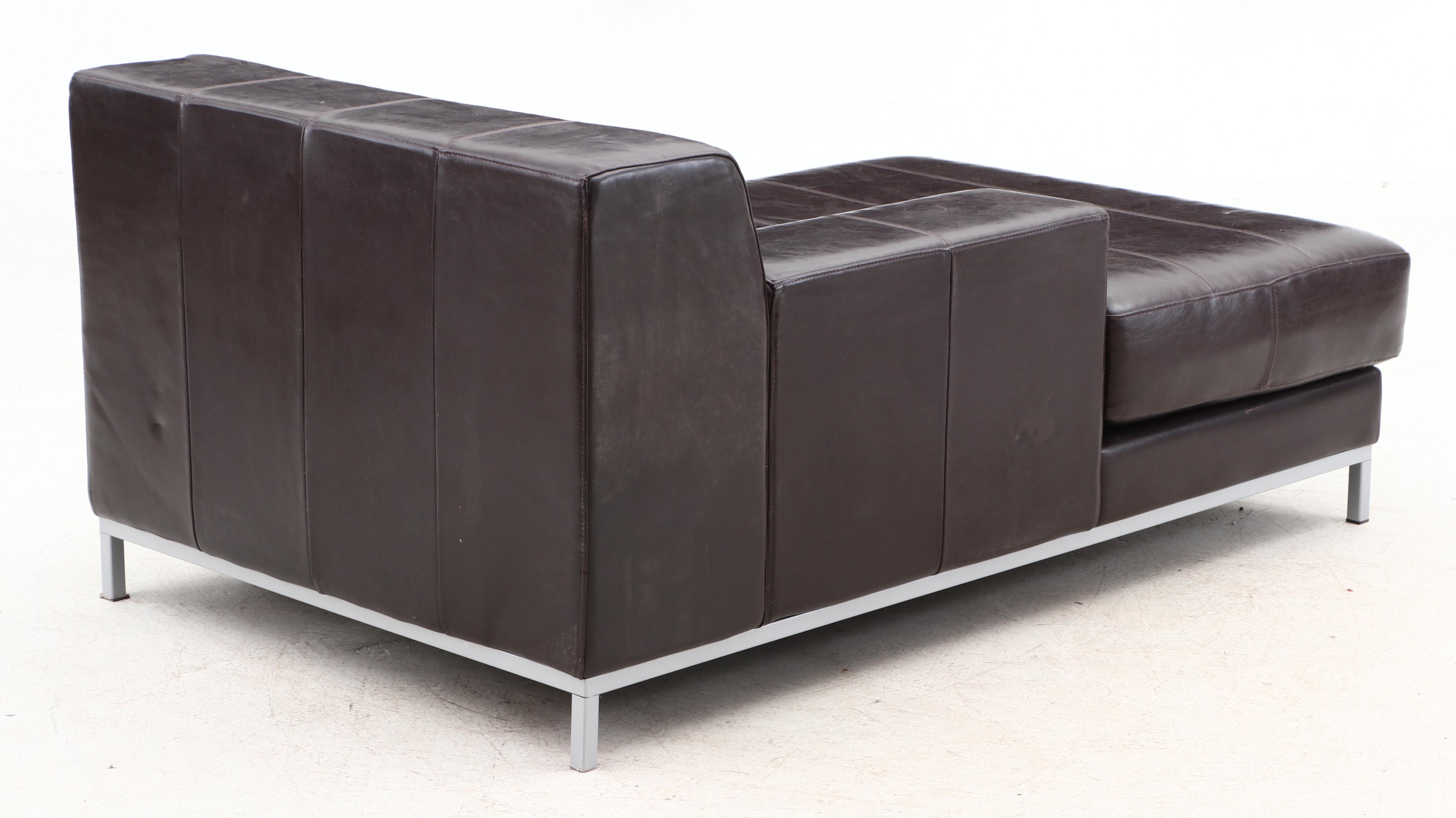 Modernist "Kramfors" Leather Chaise Lounge by IKEA