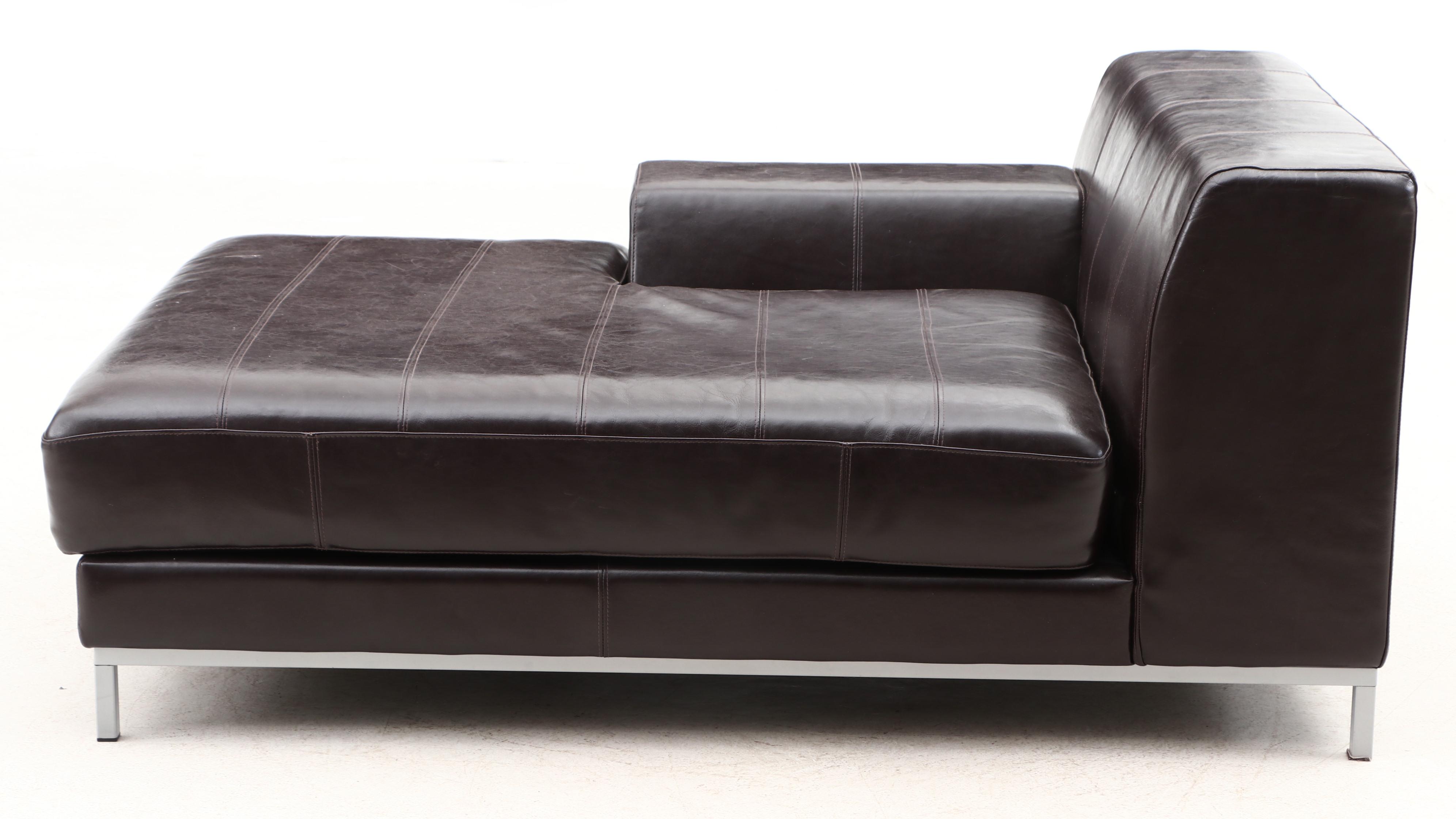 Modernist "Kramfors" Leather Chaise Lounge by IKEA