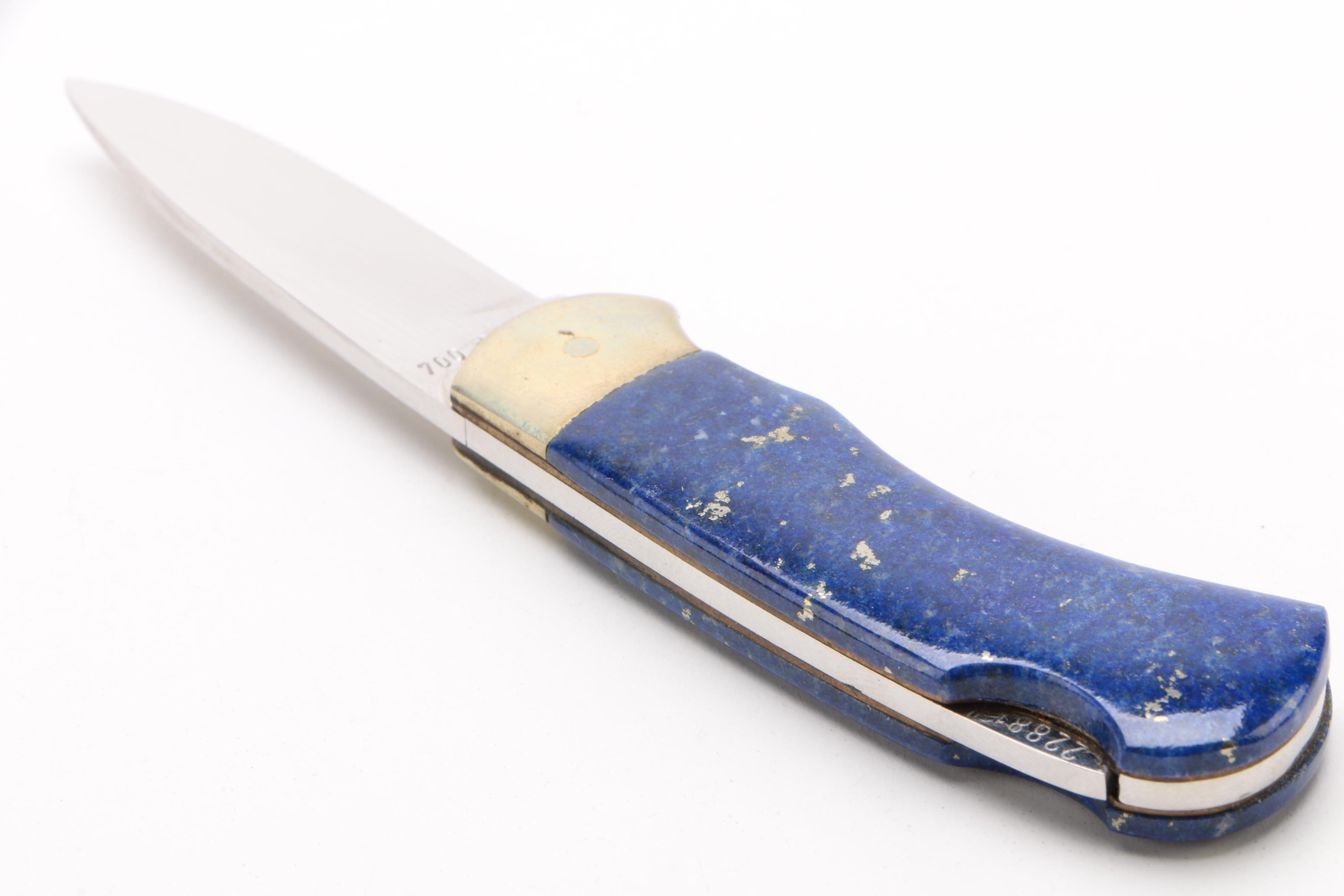 Puma Folding Pocket Knife with Lapis Lazuli Handle