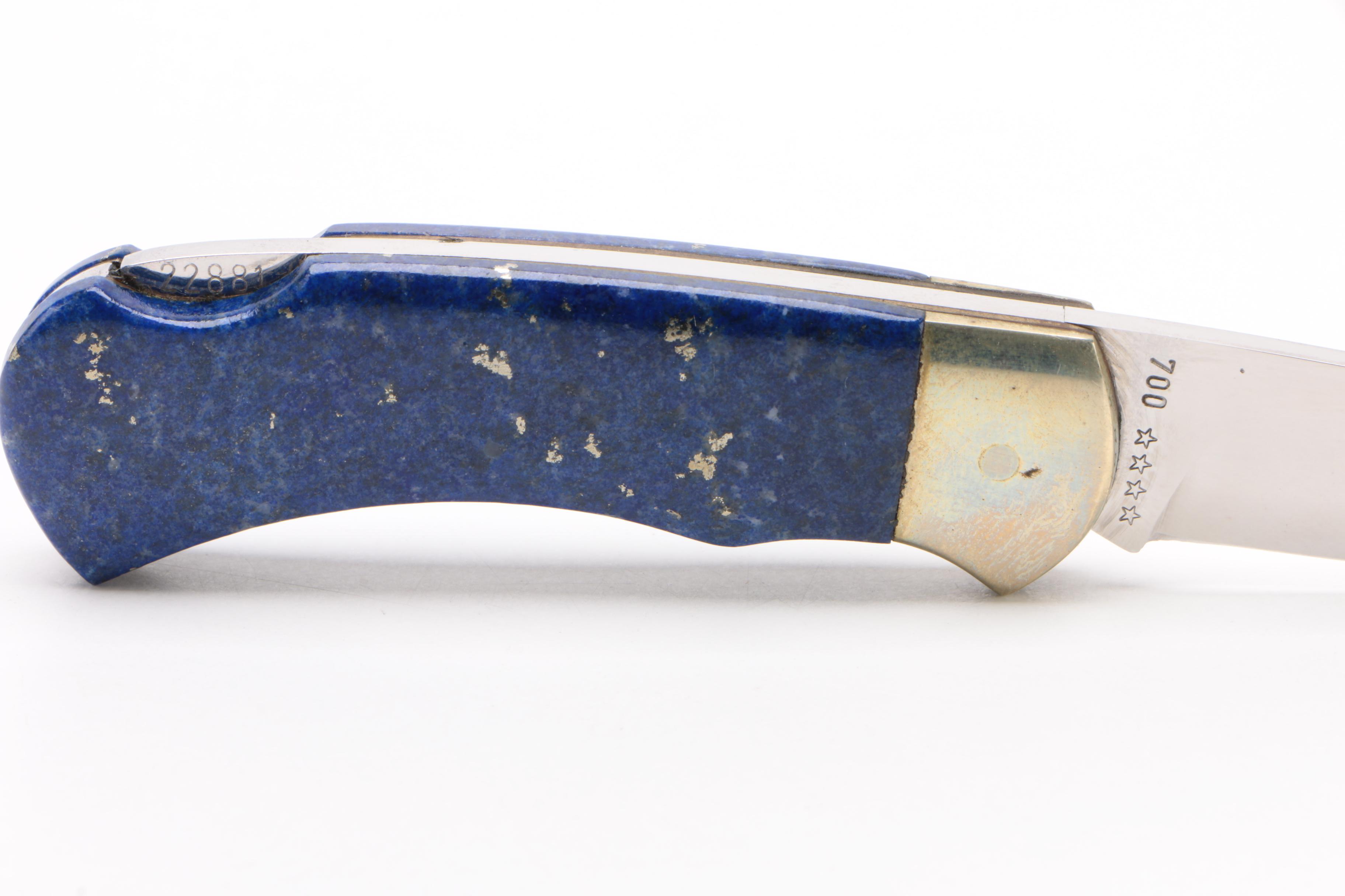 Puma Folding Pocket Knife with Lapis Lazuli Handle