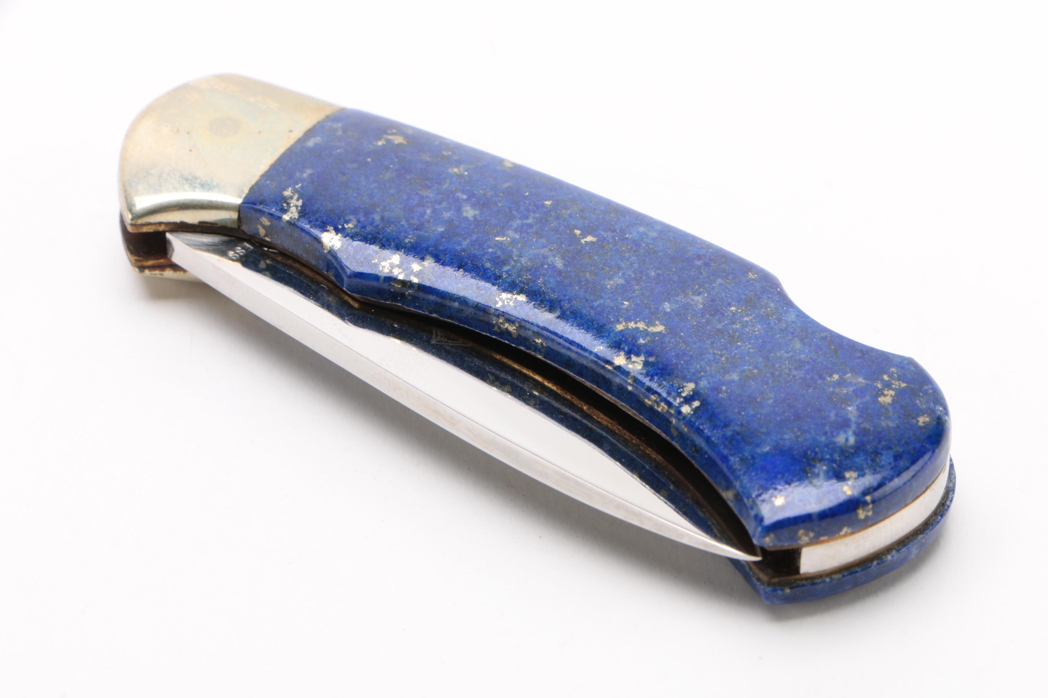 Puma Folding Pocket Knife with Lapis Lazuli Handle
