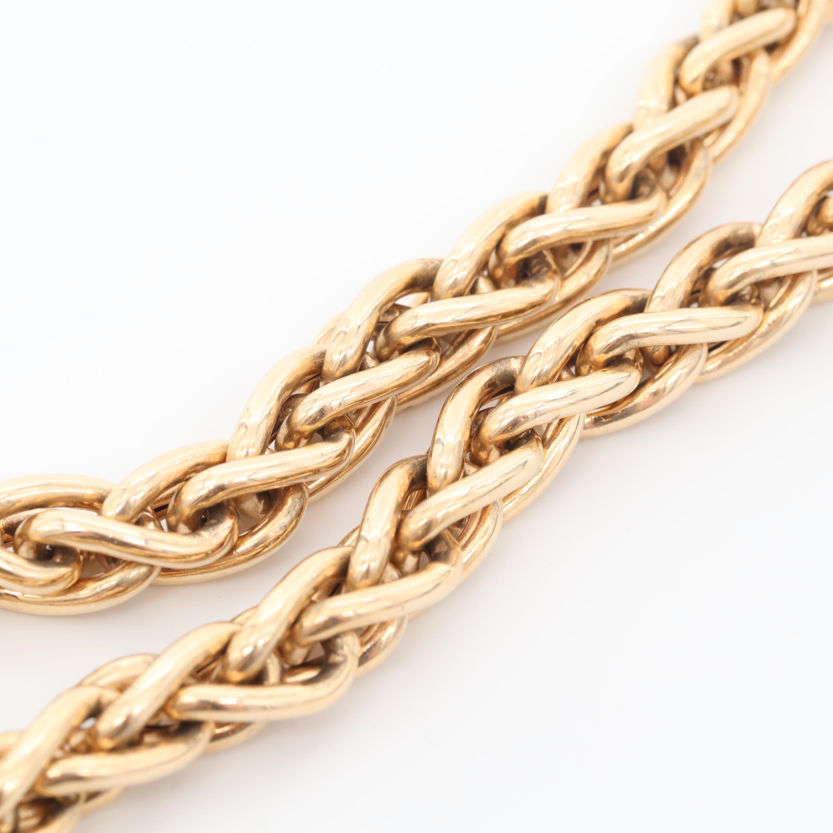 14K Yellow Gold Wheat Chain Necklace