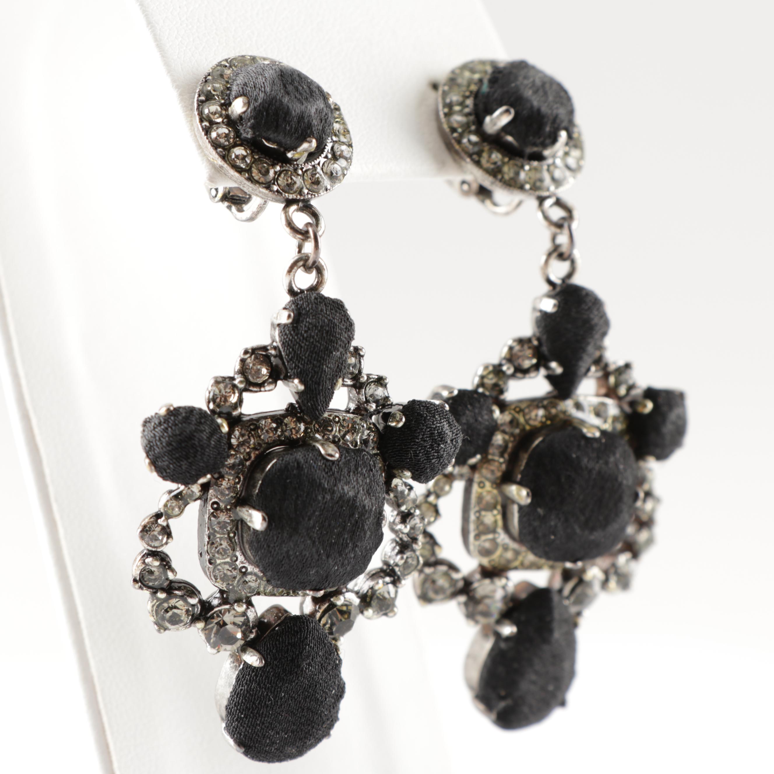 Lanvin Satin Cabochon Drop Earrings