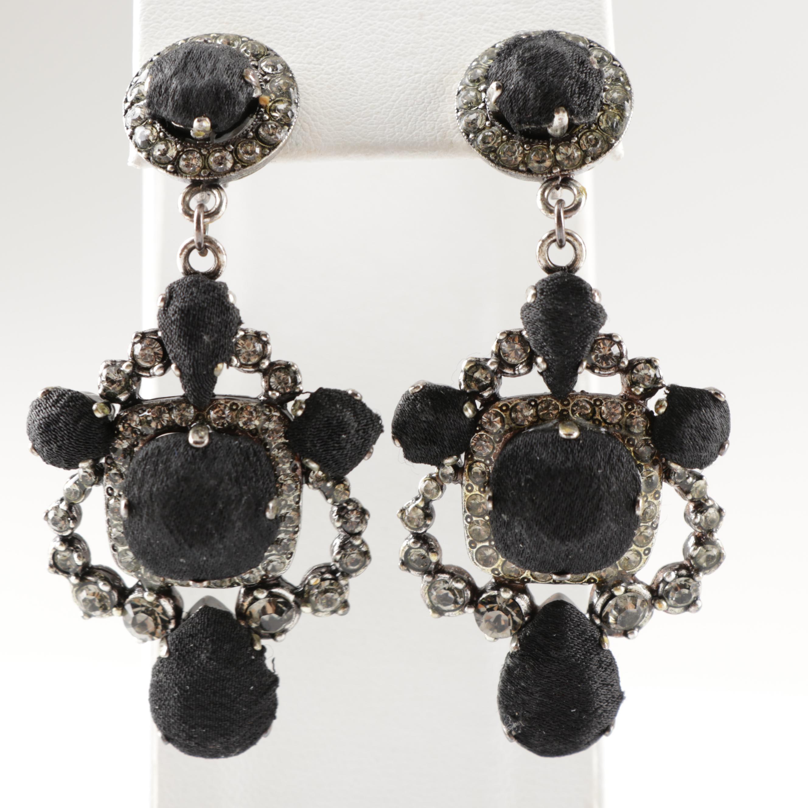 Lanvin Satin Cabochon Drop Earrings