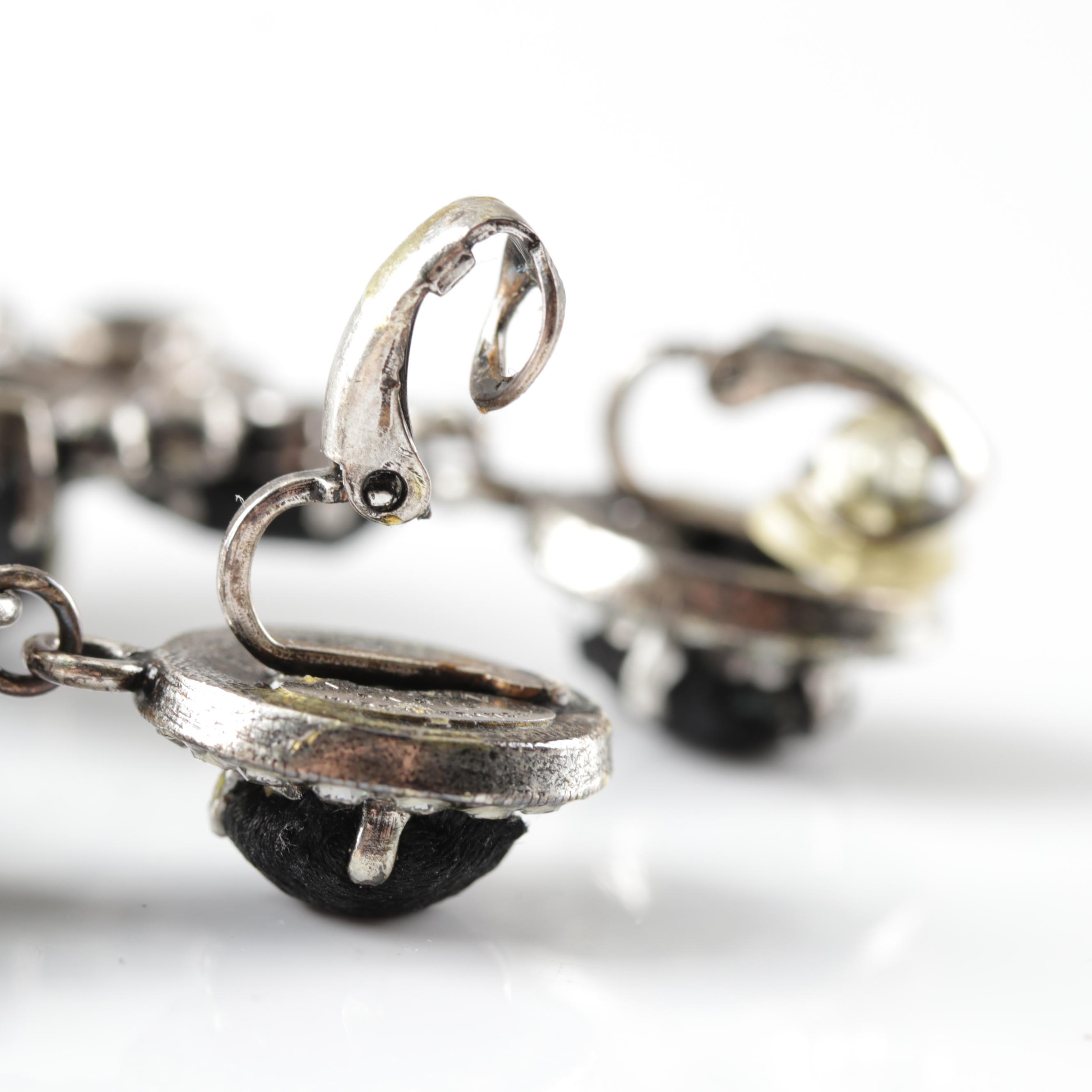 Lanvin Satin Cabochon Drop Earrings