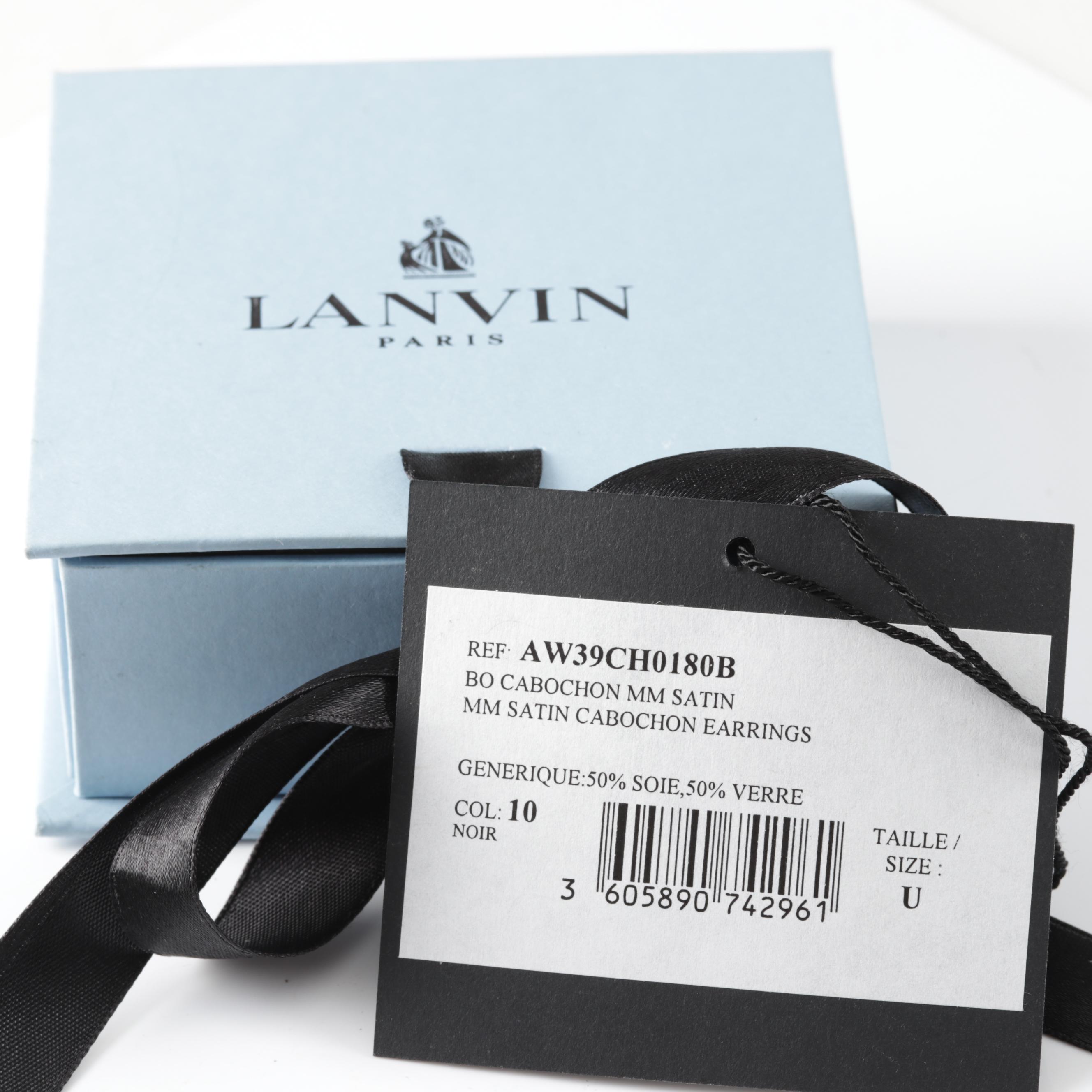 Lanvin Satin Cabochon Drop Earrings