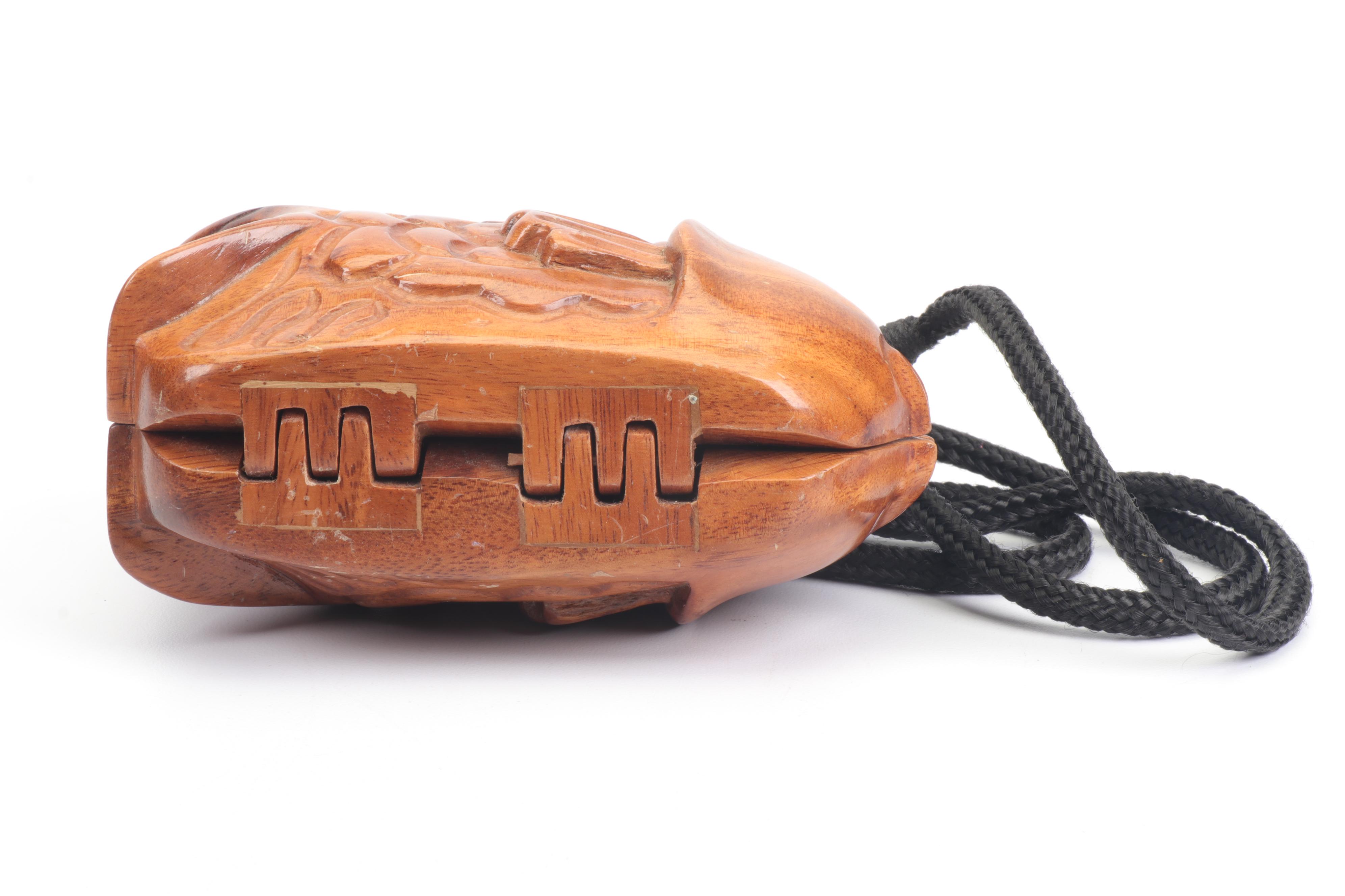 Timmy Woods Beverly Hills Carved Wooden Fish Box Purse