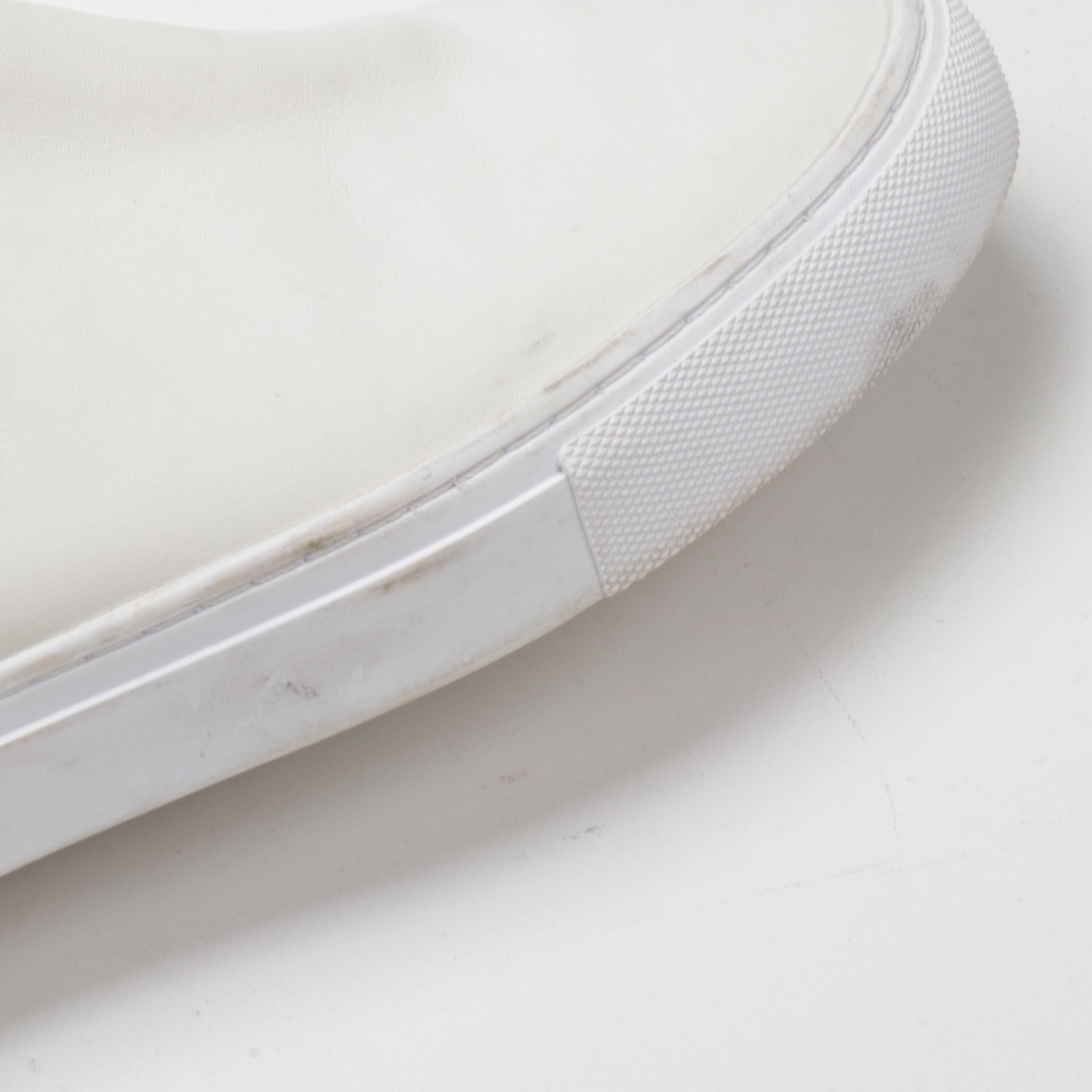 Tory Burch White Leather Laser Cut High-Top Slip-On Sneakers