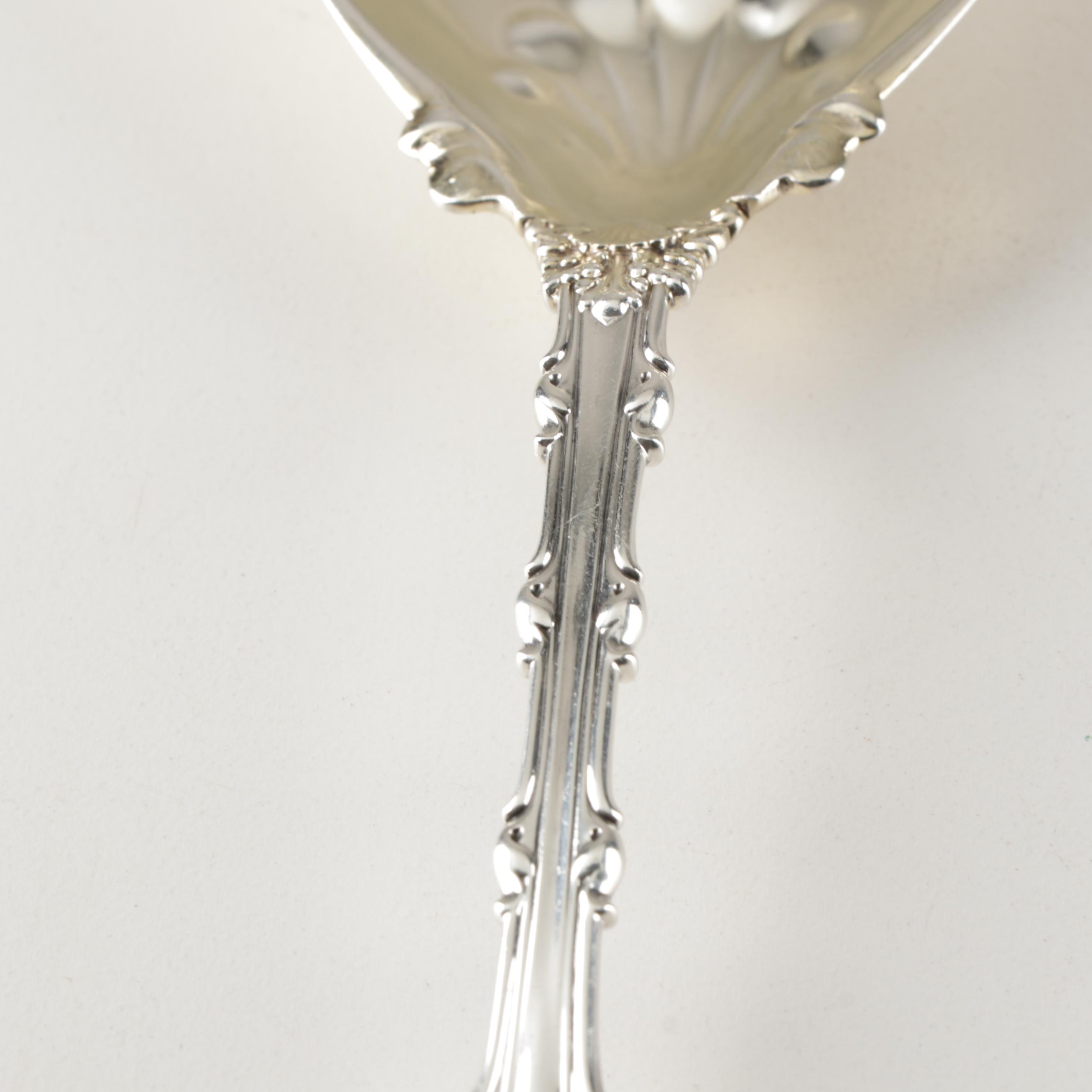 Whiting Division Sterling Silver "Imperial Queen" Solid Salad Serving Spoon,