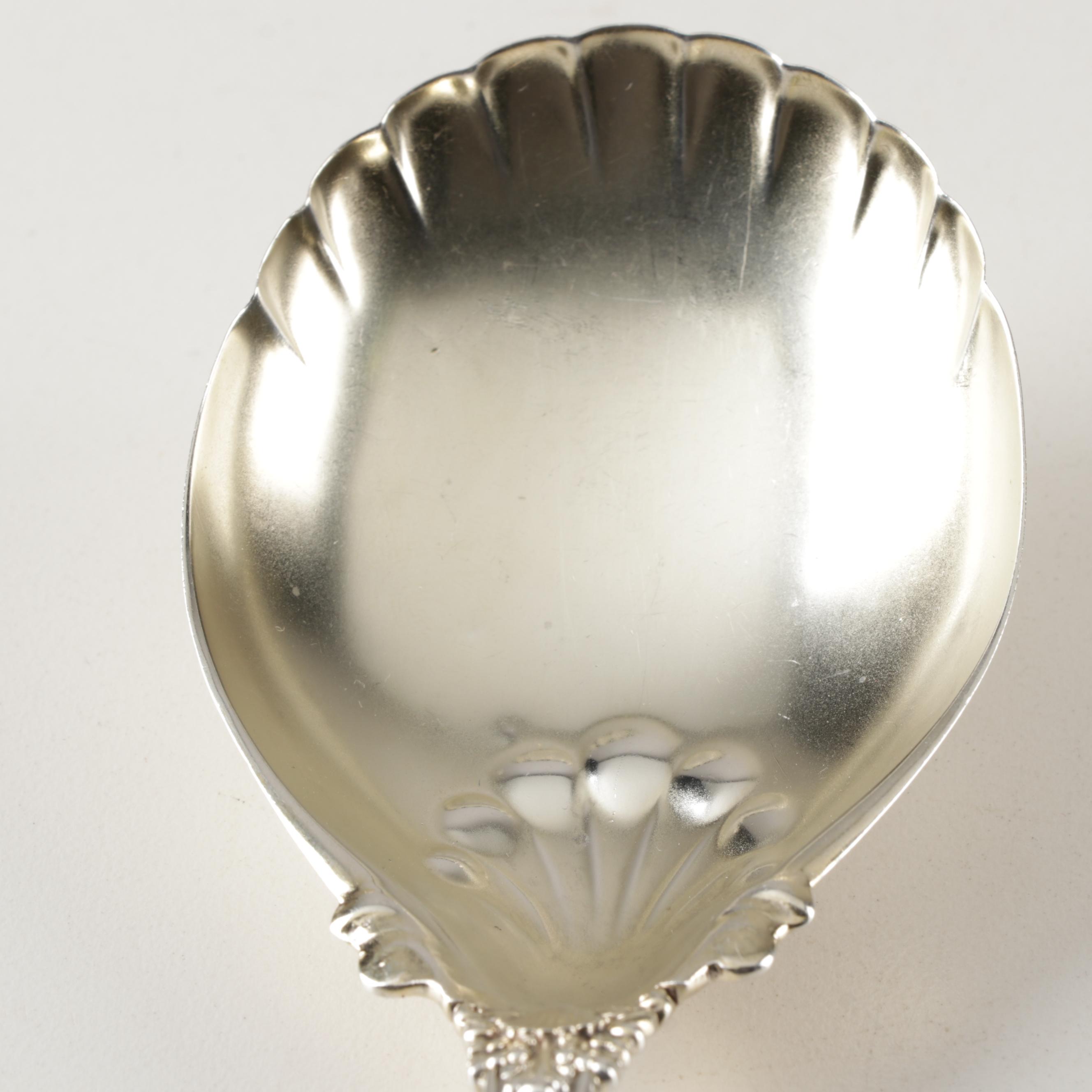 Whiting Division Sterling Silver "Imperial Queen" Solid Salad Serving Spoon,