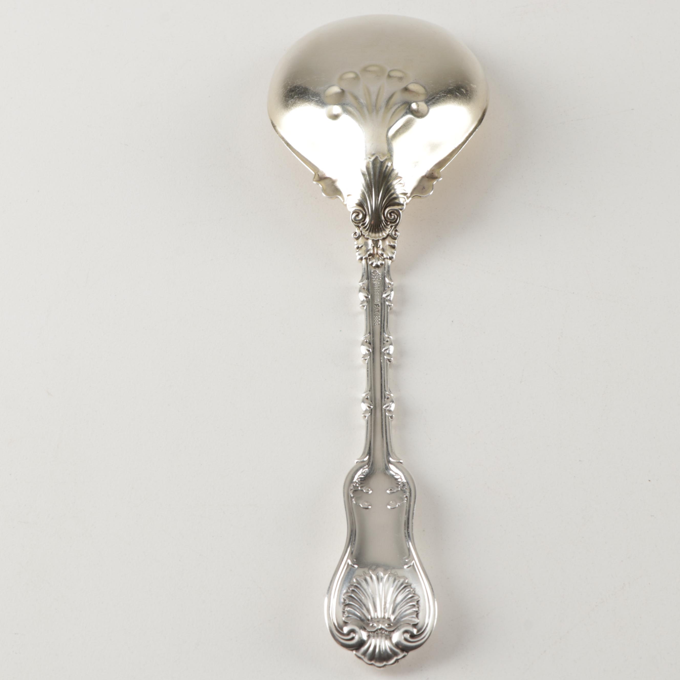 Whiting Division Sterling Silver "Imperial Queen" Solid Salad Serving Spoon,