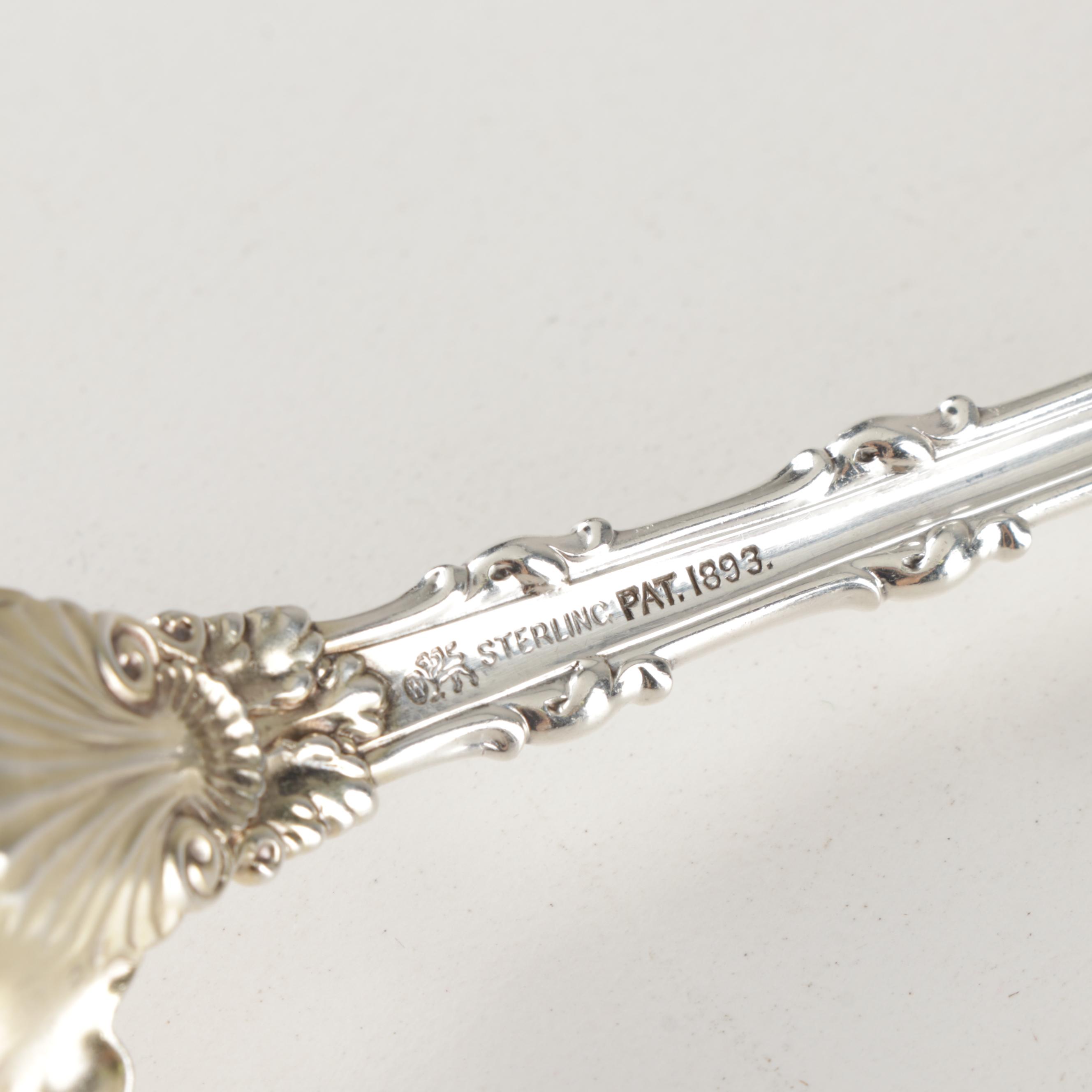 Whiting Division Sterling Silver "Imperial Queen" Solid Salad Serving Spoon,