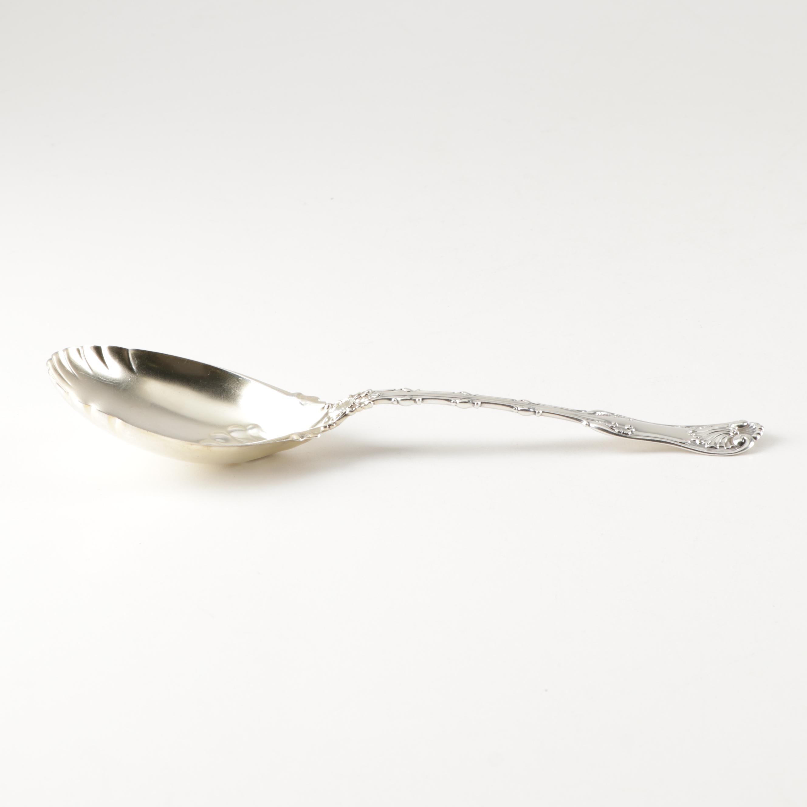 Whiting Division Sterling Silver "Imperial Queen" Solid Salad Serving Spoon,