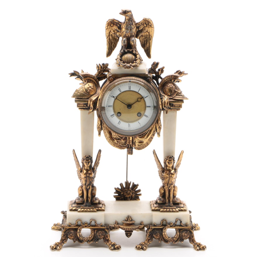 A.D. Mougin French Federal Revival Striking Mantel Clock, Late 19th Century
