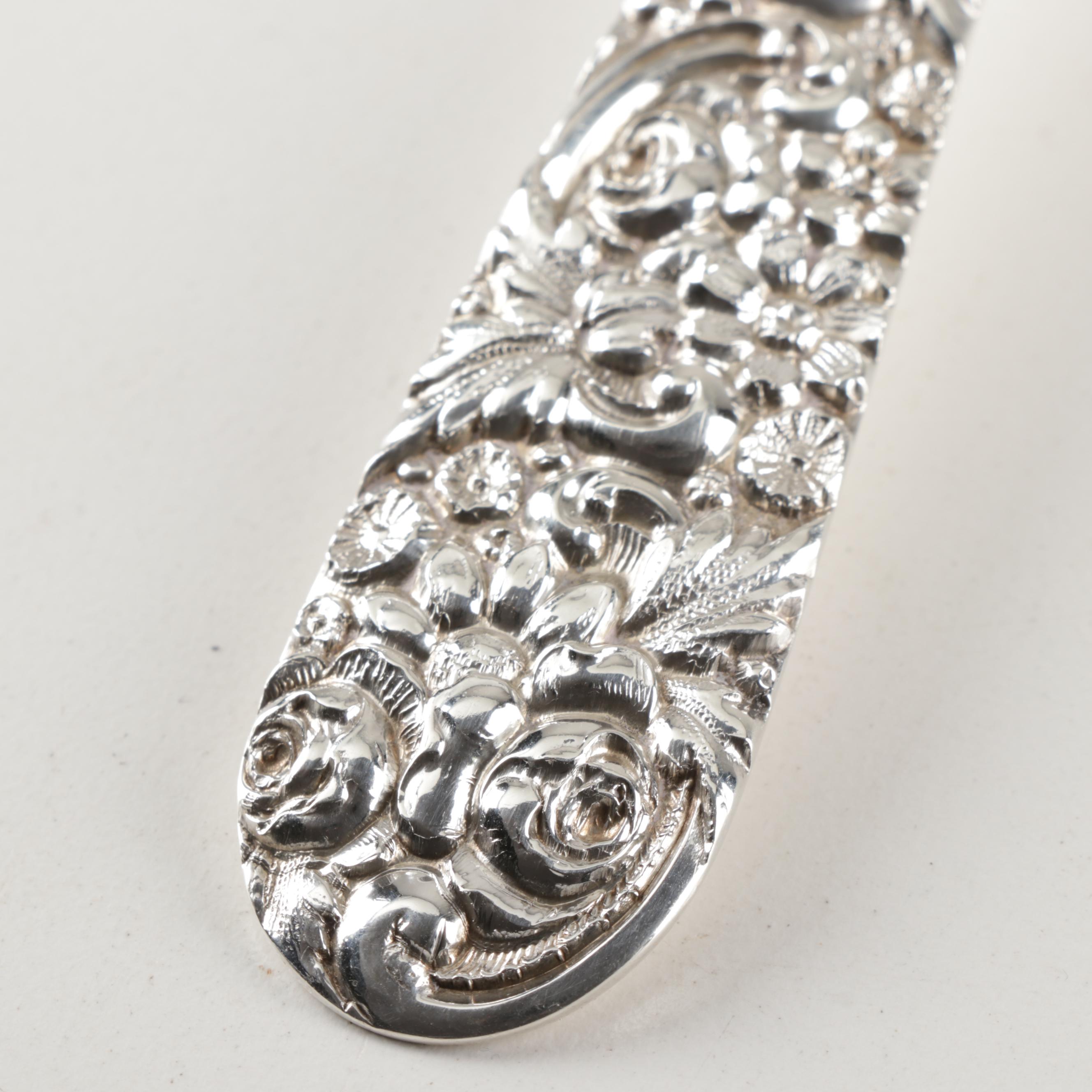 Jenkins & Jenkins "Repousse" Sterling Silver Dressing Spoon, Circa 1910