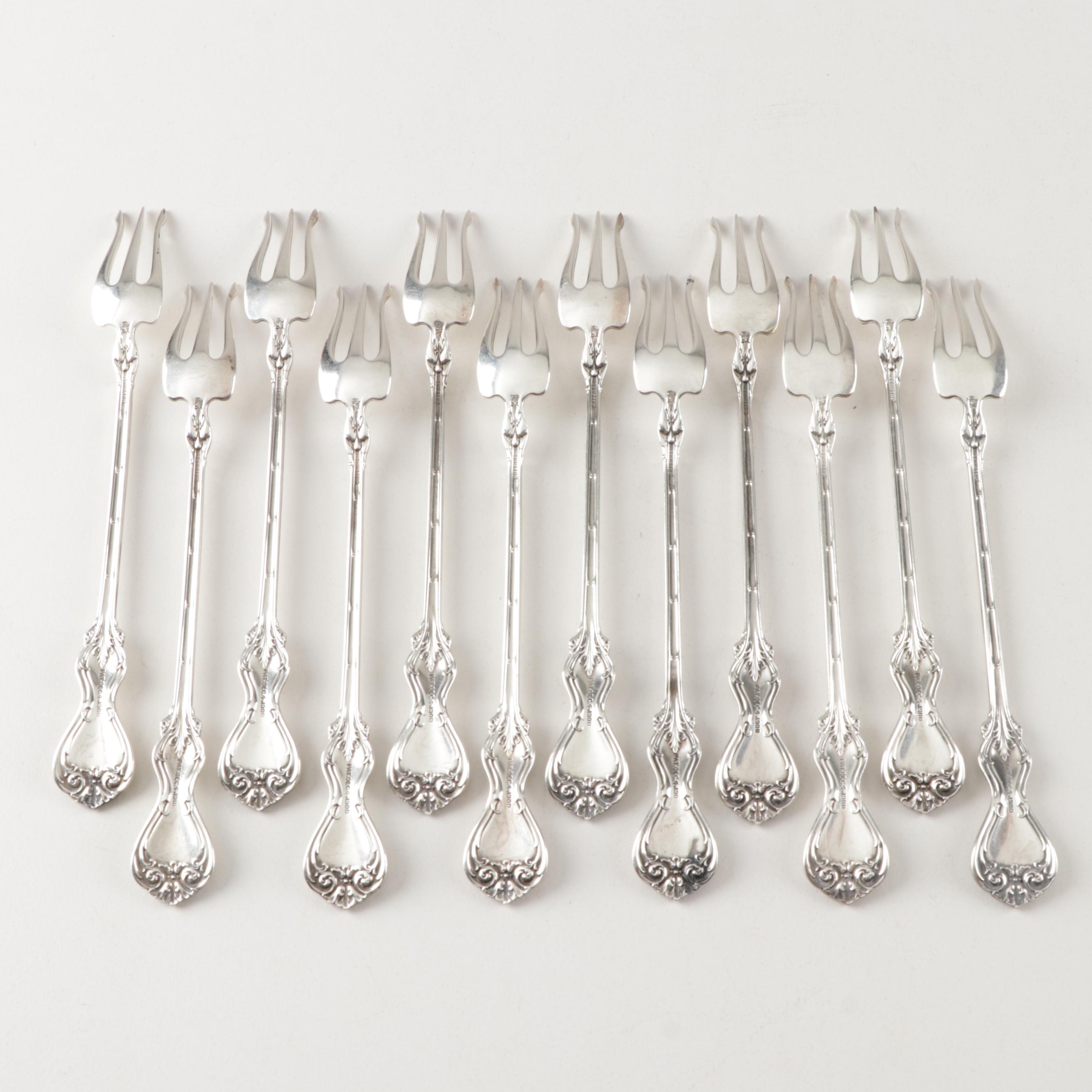 Whiting Division Sterling Silver "Duke of York" Oyster Forks, Circa 1900