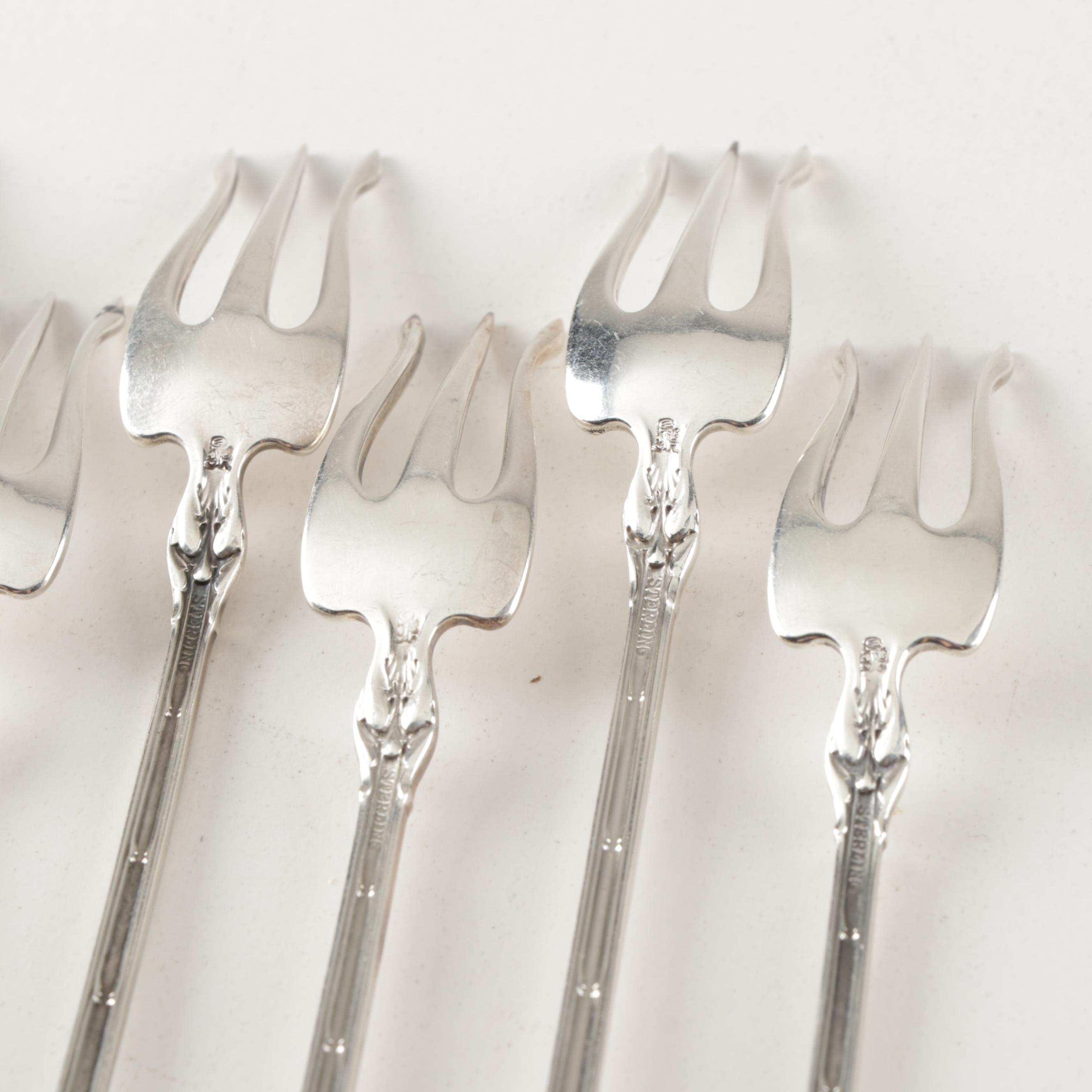 Whiting Division Sterling Silver "Duke of York" Oyster Forks, Circa 1900