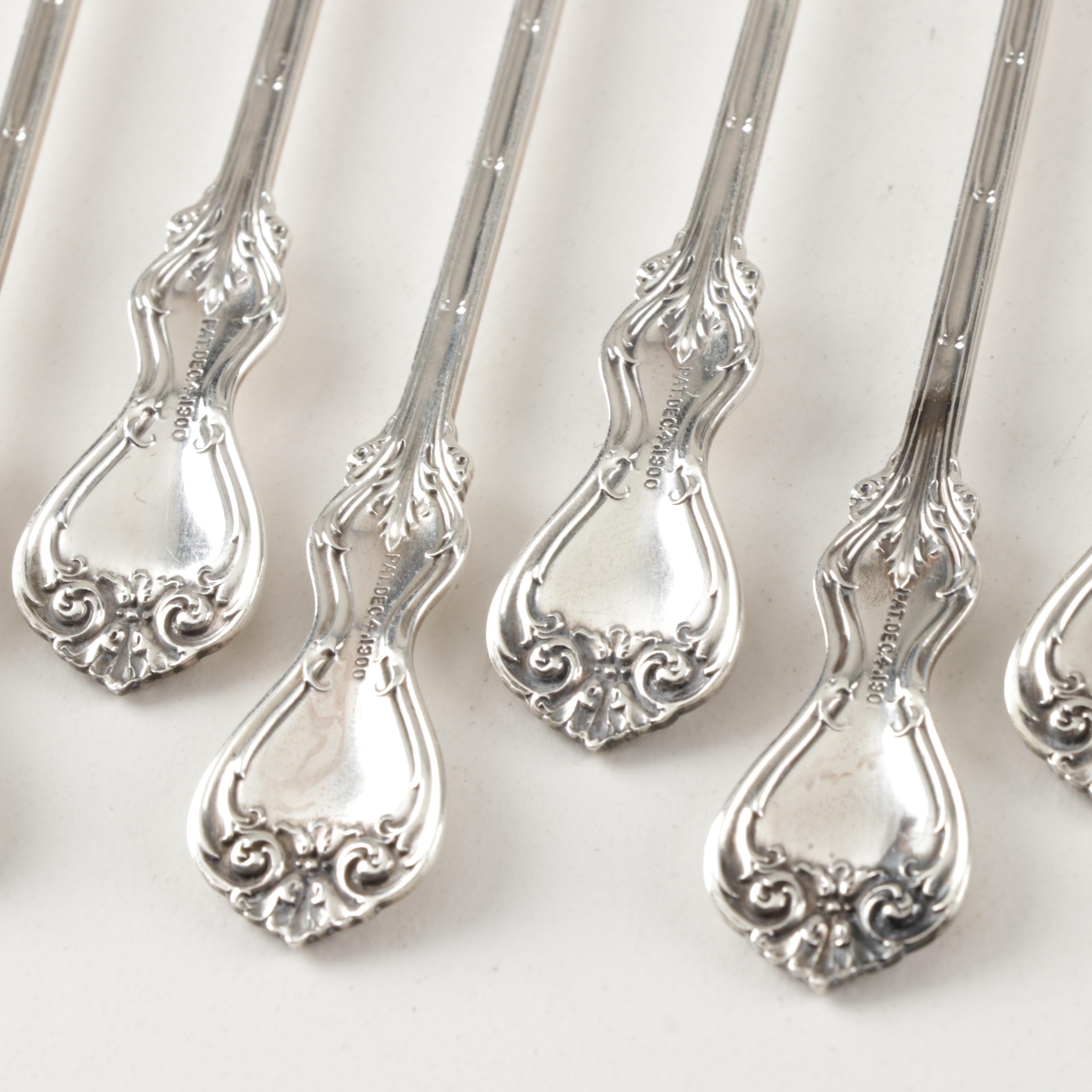 Whiting Division Sterling Silver "Duke of York" Oyster Forks, Circa 1900