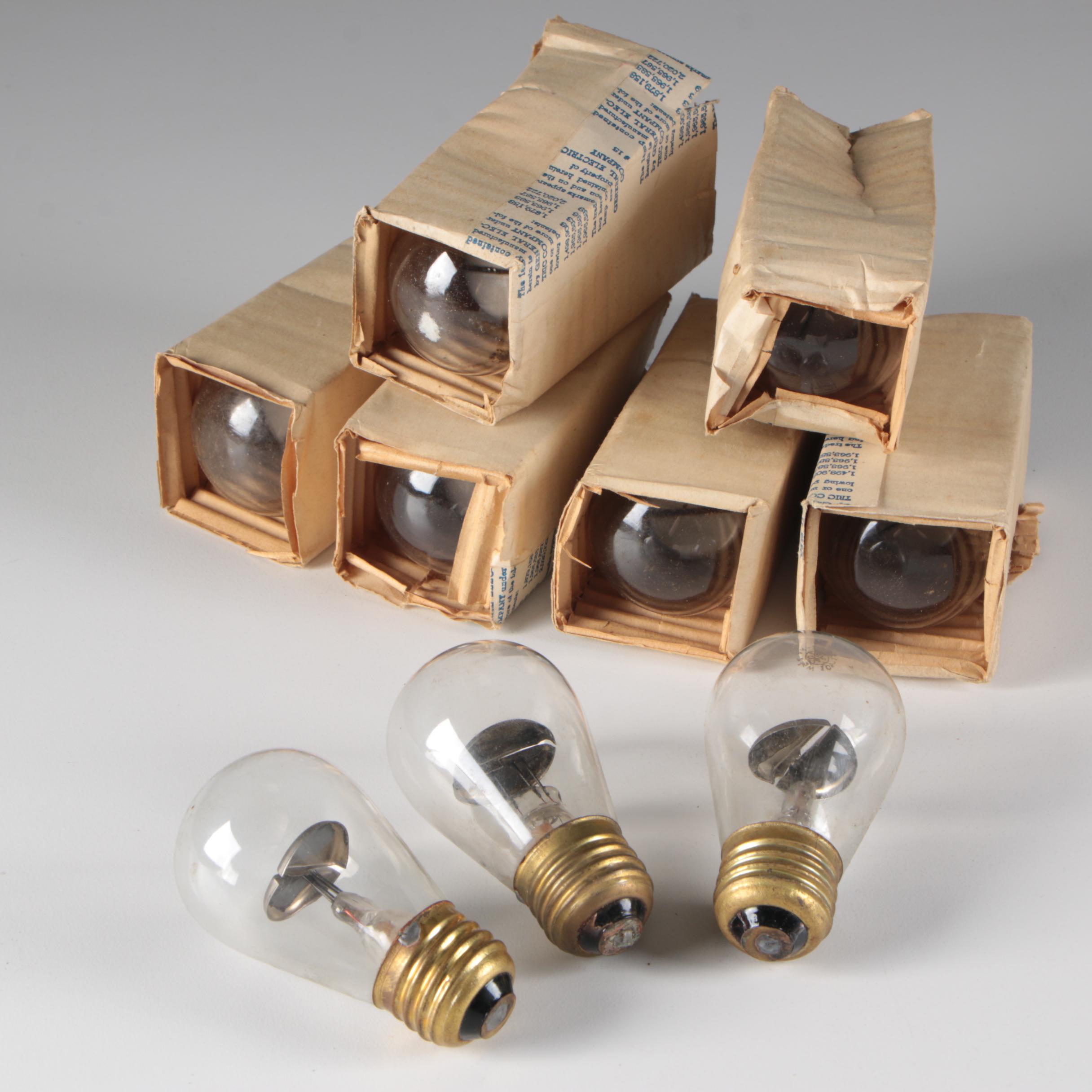 General Electric Argon Light Bulbs with Purple Glow, Vintage