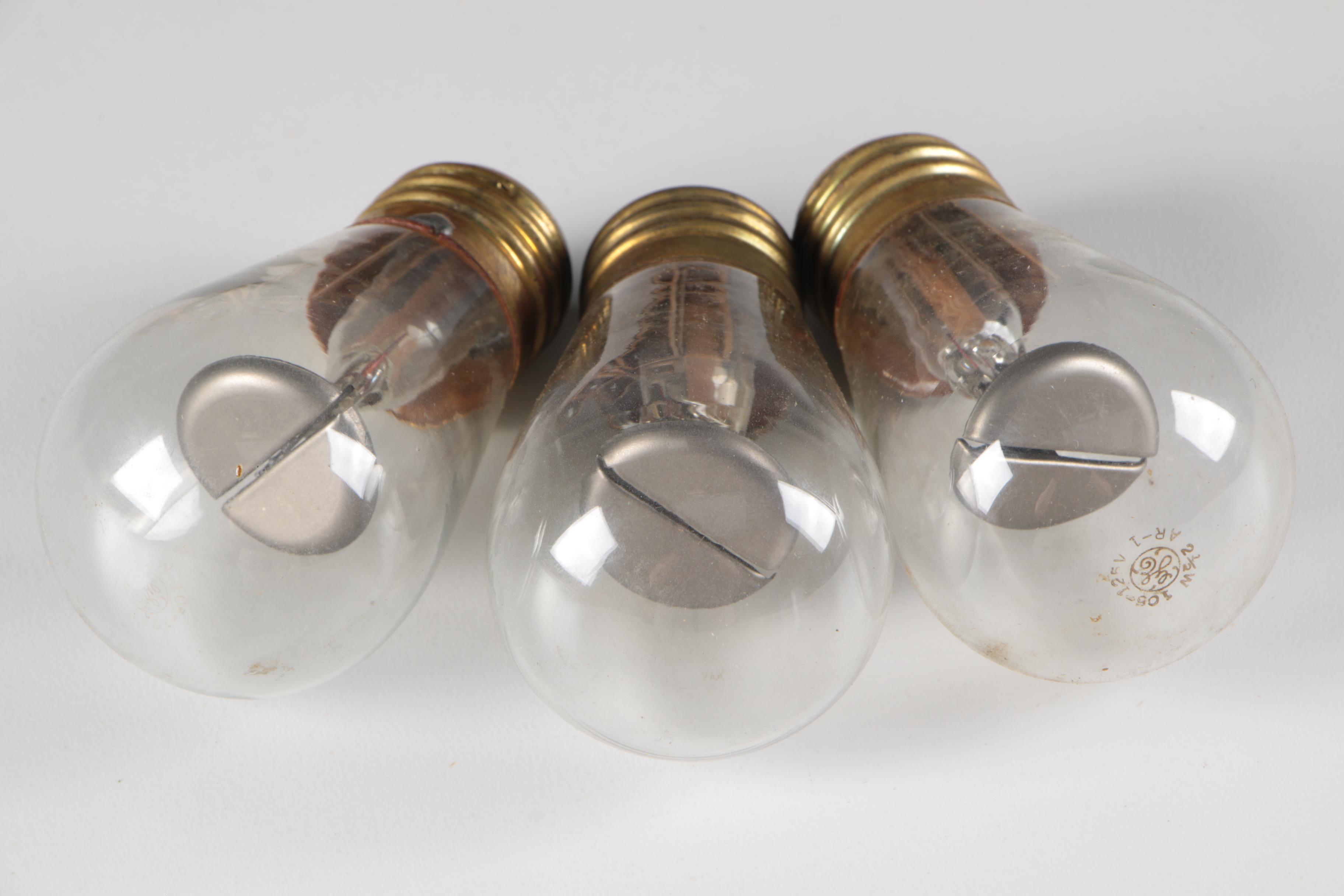 General Electric Argon Light Bulbs with Purple Glow, Vintage