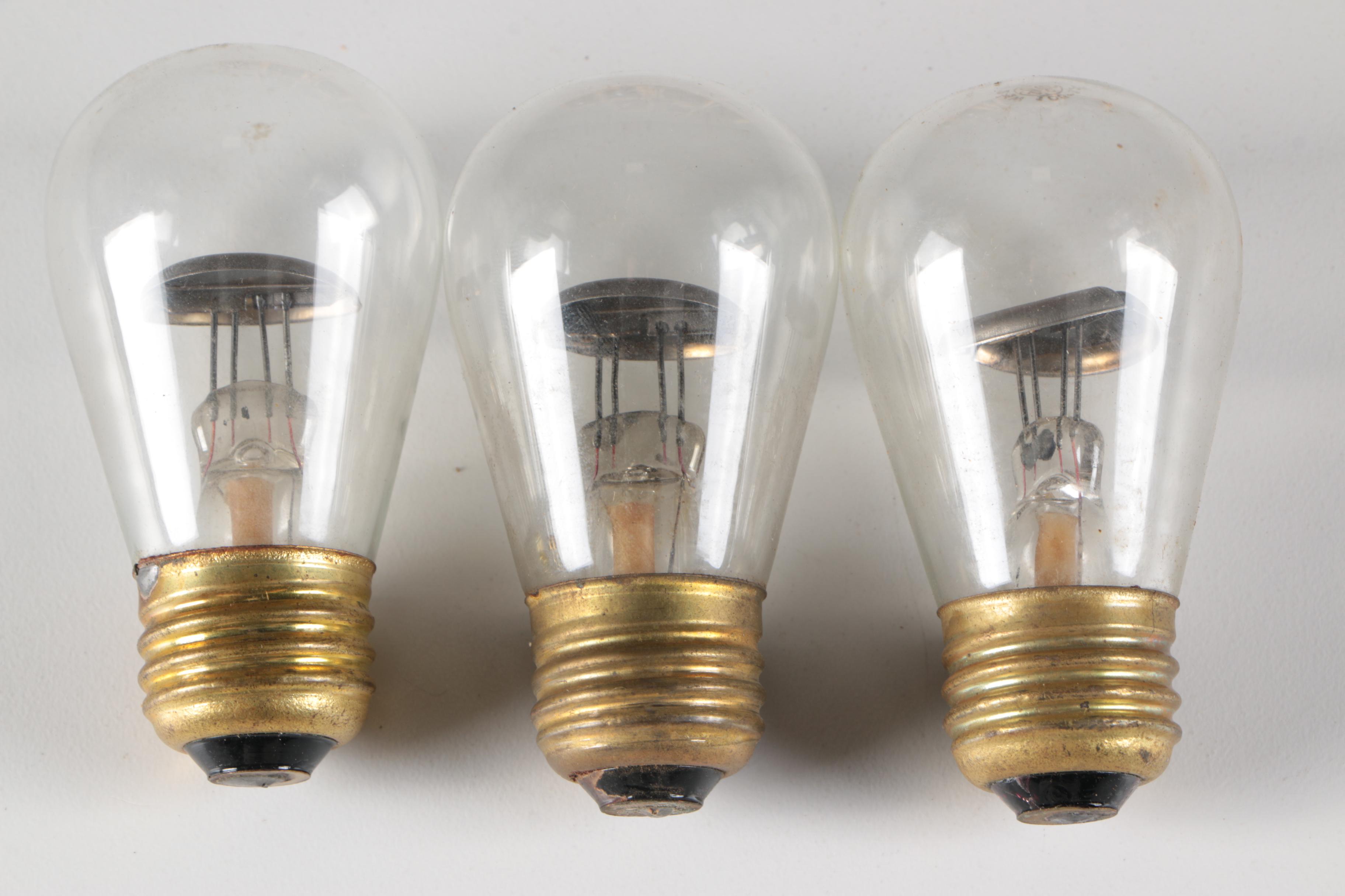 General Electric Argon Light Bulbs with Purple Glow, Vintage