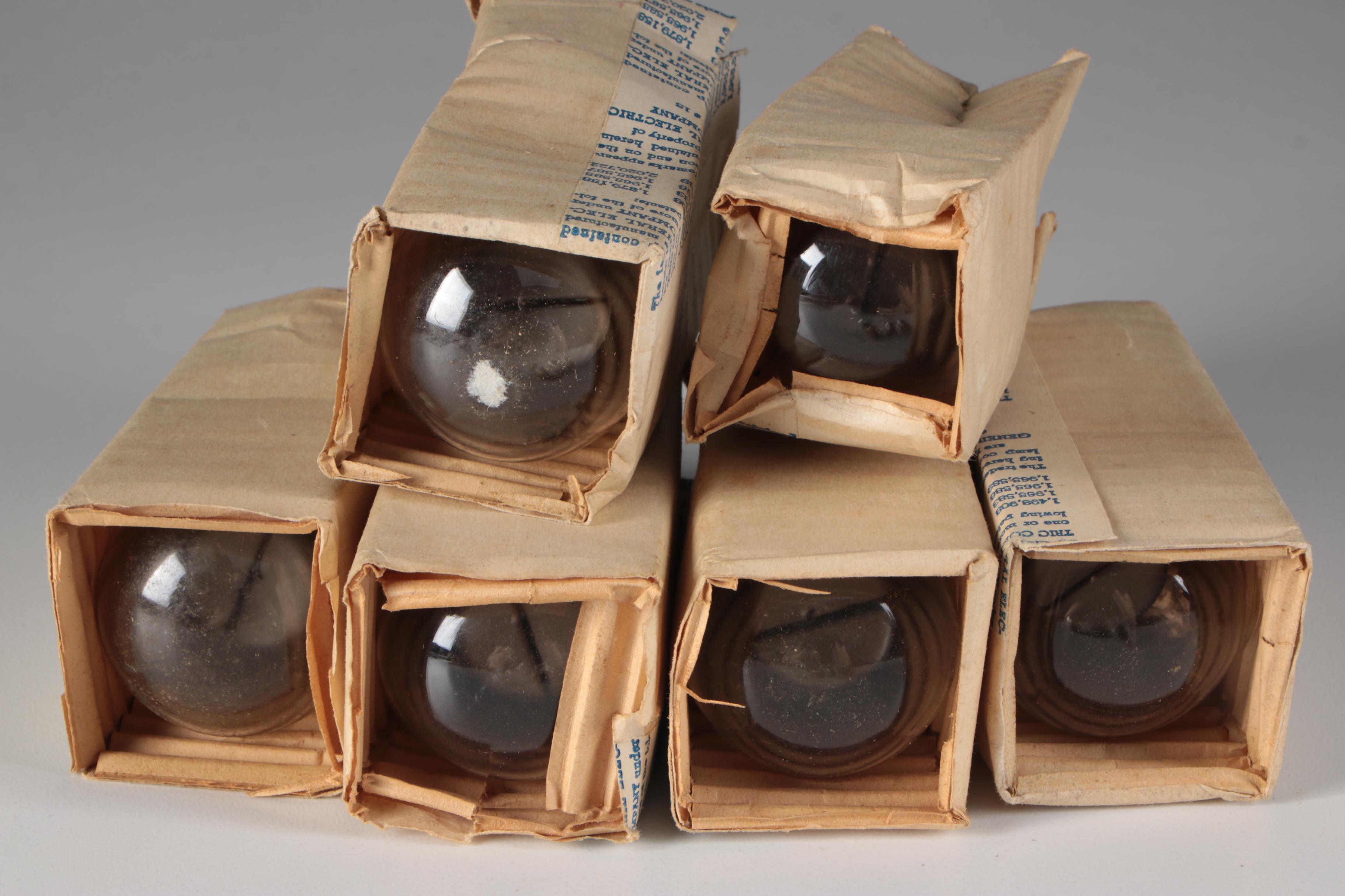 General Electric Argon Light Bulbs with Purple Glow, Vintage