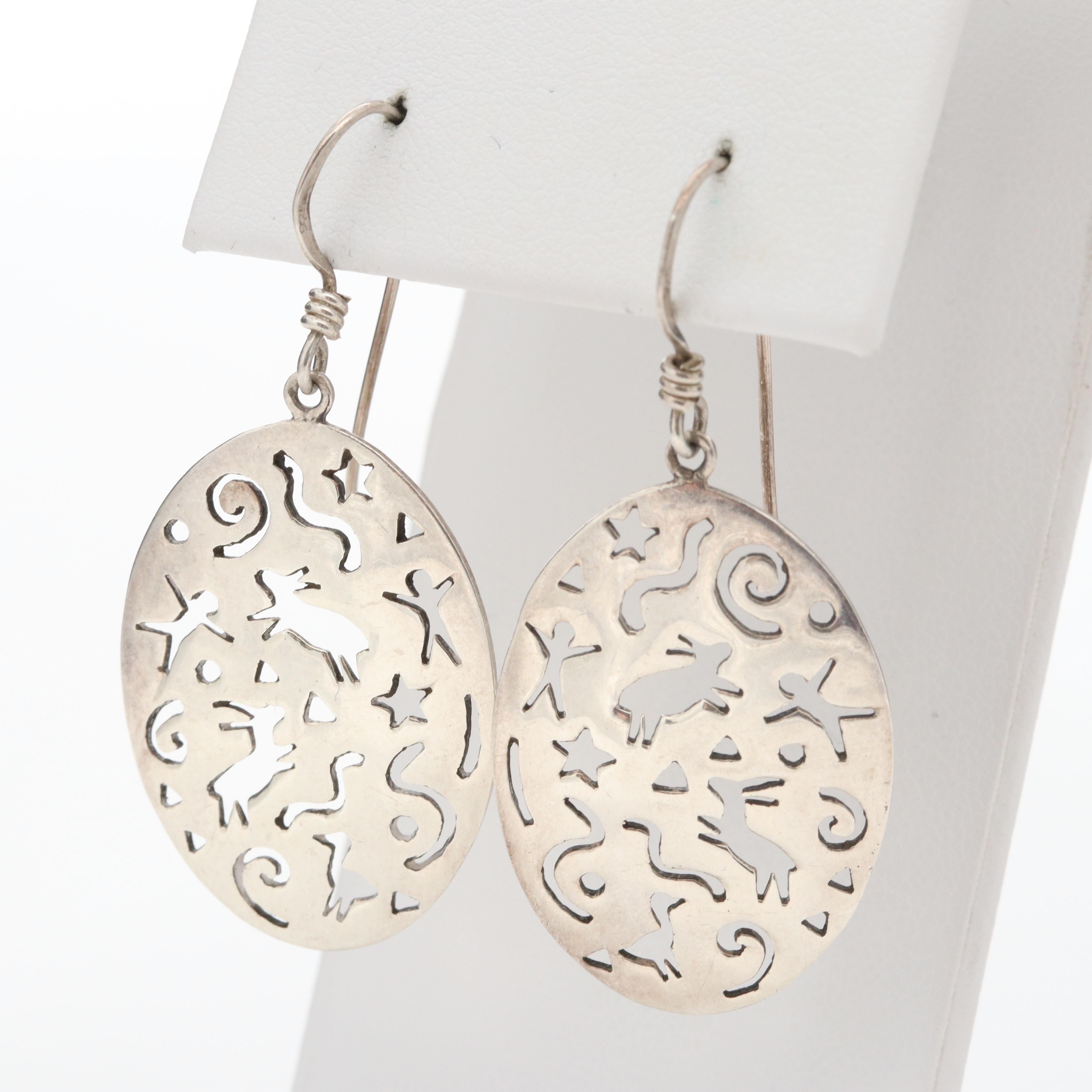 Sterling Silver Converter Brooch and Earrings Feat. L. Guerro Navajo Diné