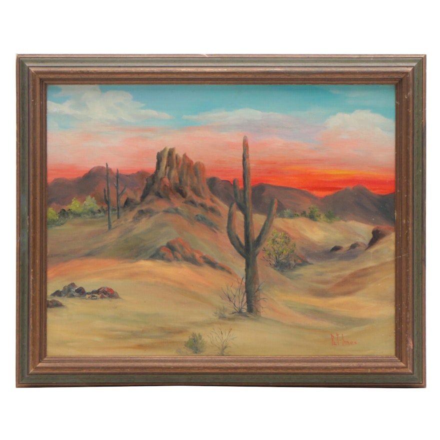 Pat Imes Oil Painting of Desert Landscape