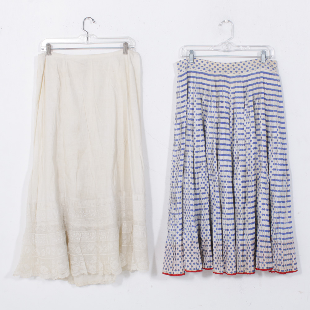 Cotton and Lace Skirts, Early 20th Century