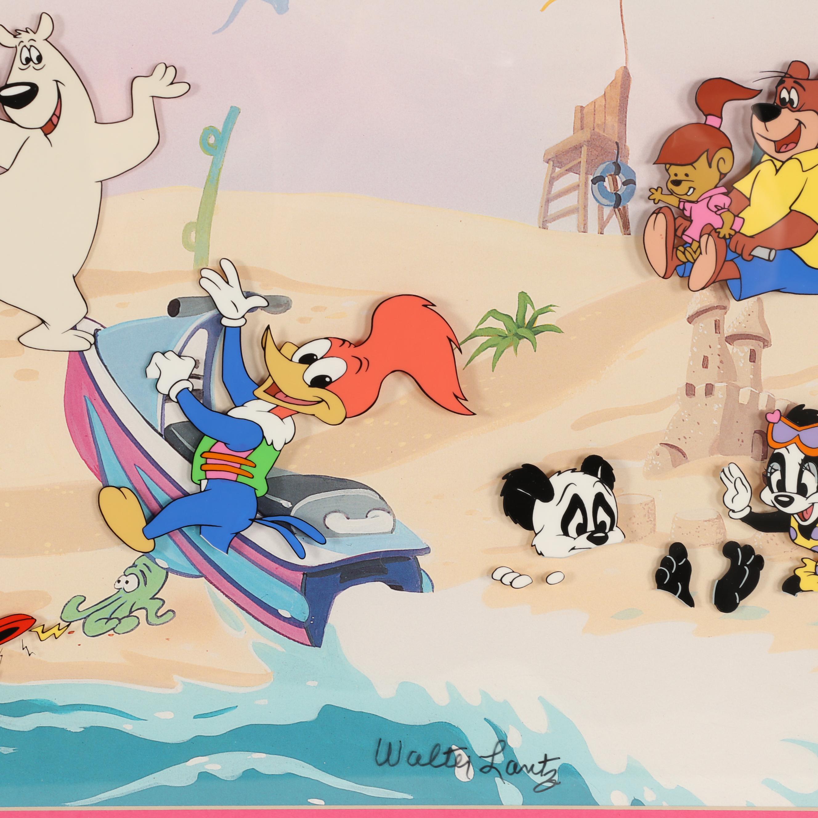 Walter Lantz Signed Hand Painted Animation Cel "Club Woody"