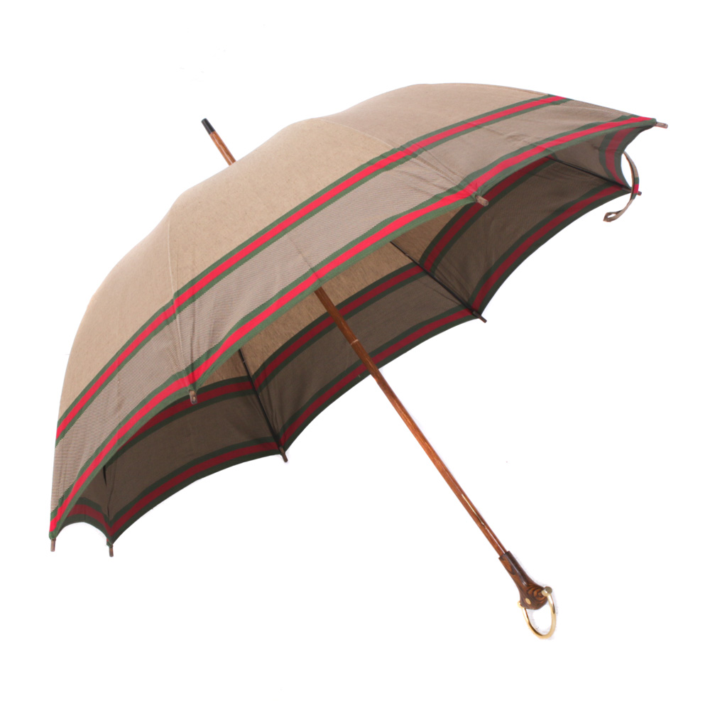 Gucci Canvas Umbrella with Wood Handle