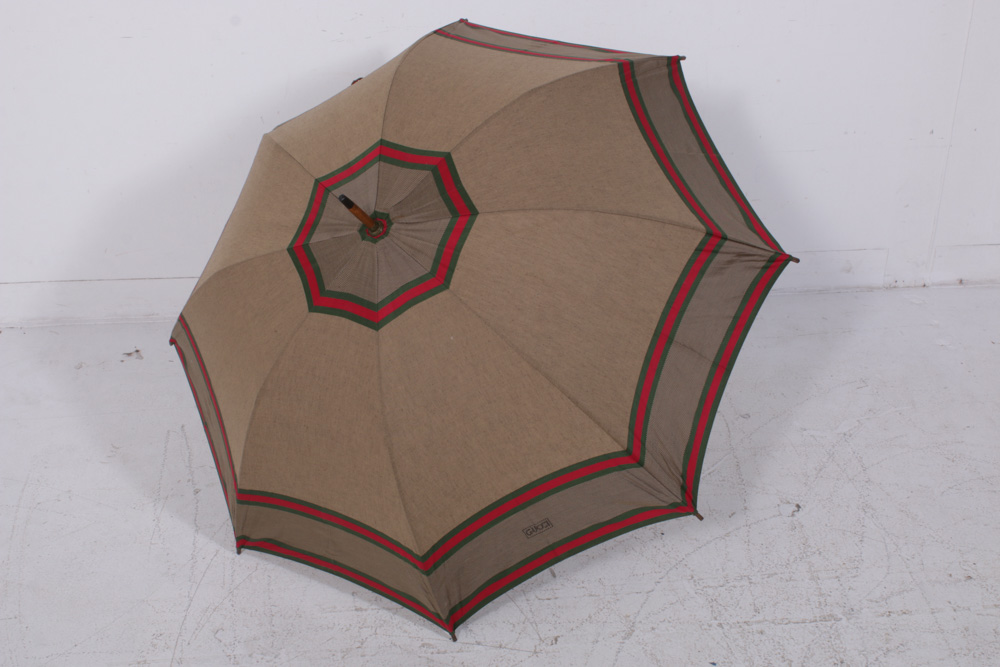 Gucci Canvas Umbrella with Wood Handle