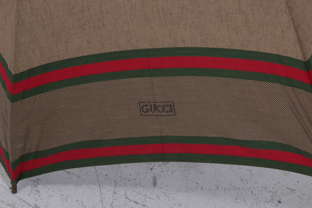 Gucci Canvas Umbrella with Wood Handle