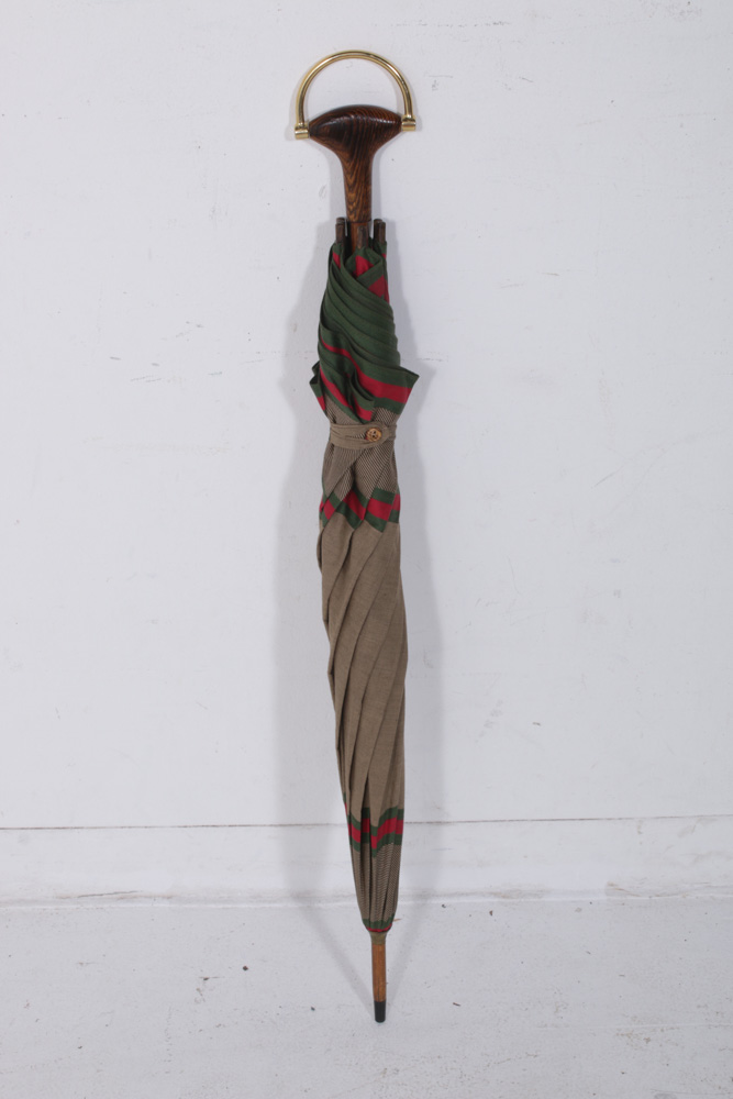 Gucci Canvas Umbrella with Wood Handle