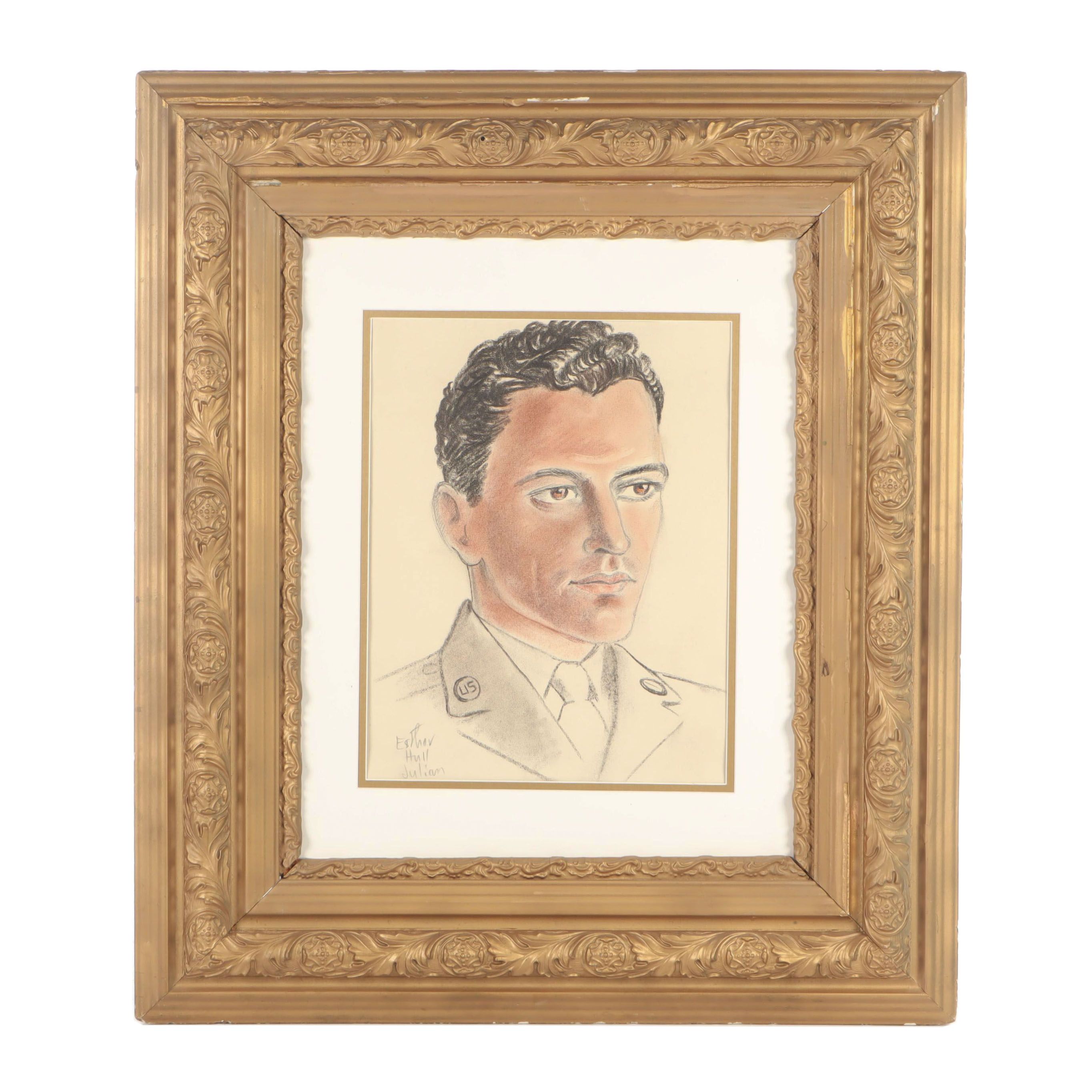 Esther Hull Julian Pastel Portrait Drawing