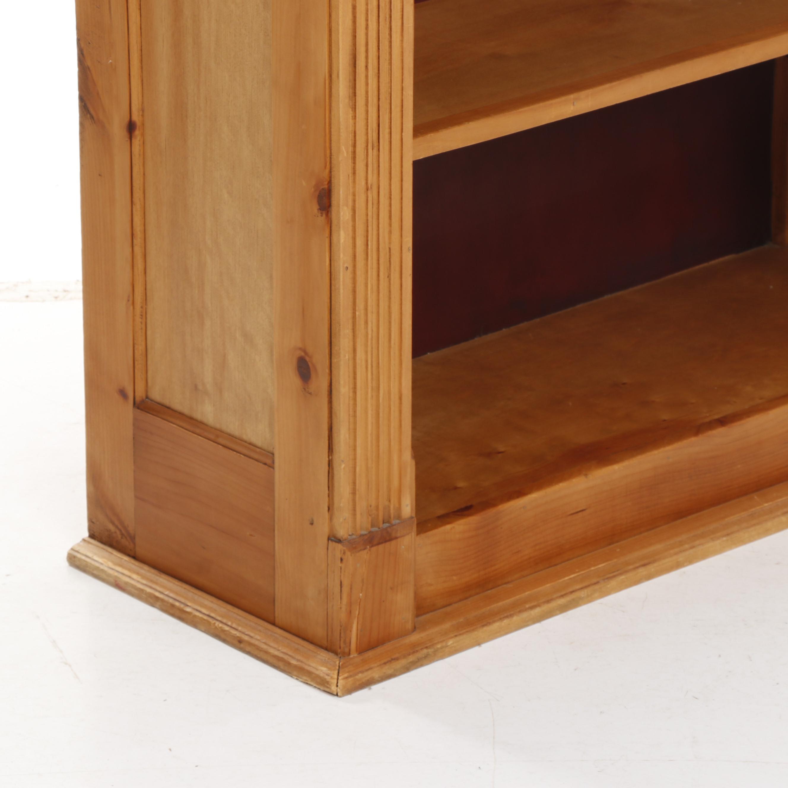 Contemporary Unfinished Pine Bookcase